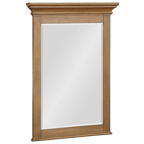 Dorel Living Monteray Beach 24 Inch Rustic Bathroom Mirror - Natural Wood Frame, Wall Mounted Vanity Mirror for Bathroom Decor, Bedroom, Entryway (24 Inches)