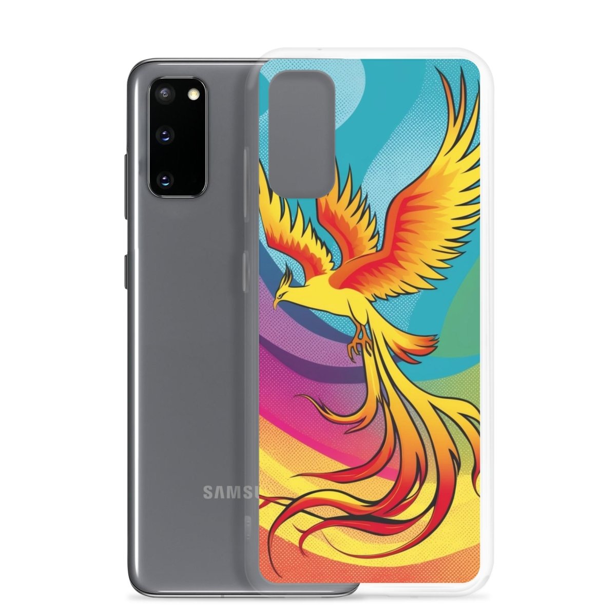 Premium Clear Phone Case for Samsung Galaxy Series - Slim Protective Cover with Rising Phoenix Design - Perfect for Everyday Use, Travel & Work