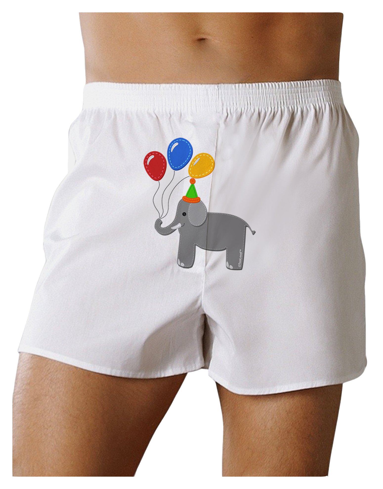 Cute Elephant with Balloons Print Boxer Shorts for Men - Comfortable Cotton Underwear for Casual Wear & Sleep