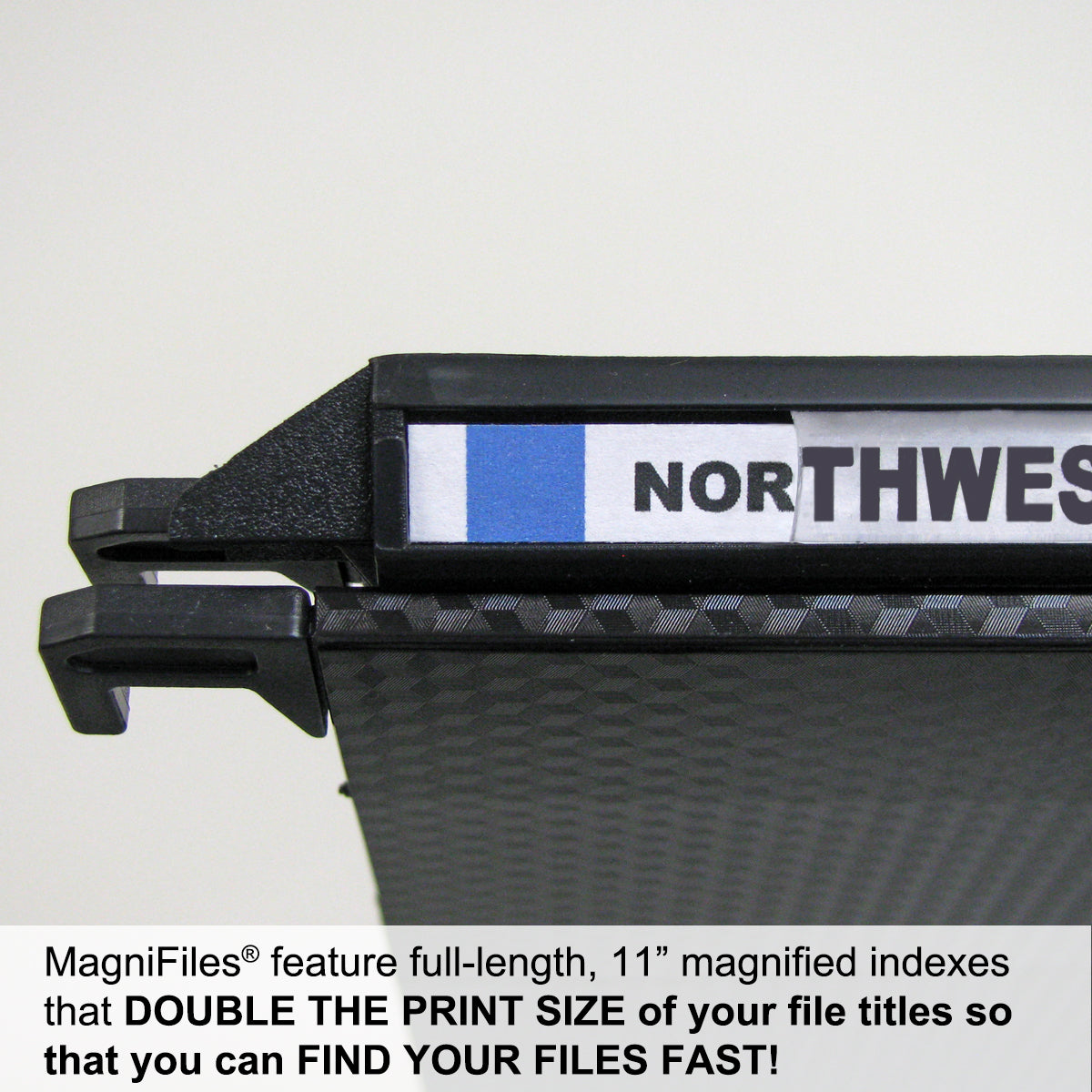 Ultimate MagniFile™ Hanging File Folders - V Bottom Letter Size File Organizer with 11 Magnified Index Tabs (5-Pack, Black) - Double Visibility for Fast Filing - Includes 25 Index Strips & Lifetime Guarantee - Perfect for Office, Home, School & Document Organization