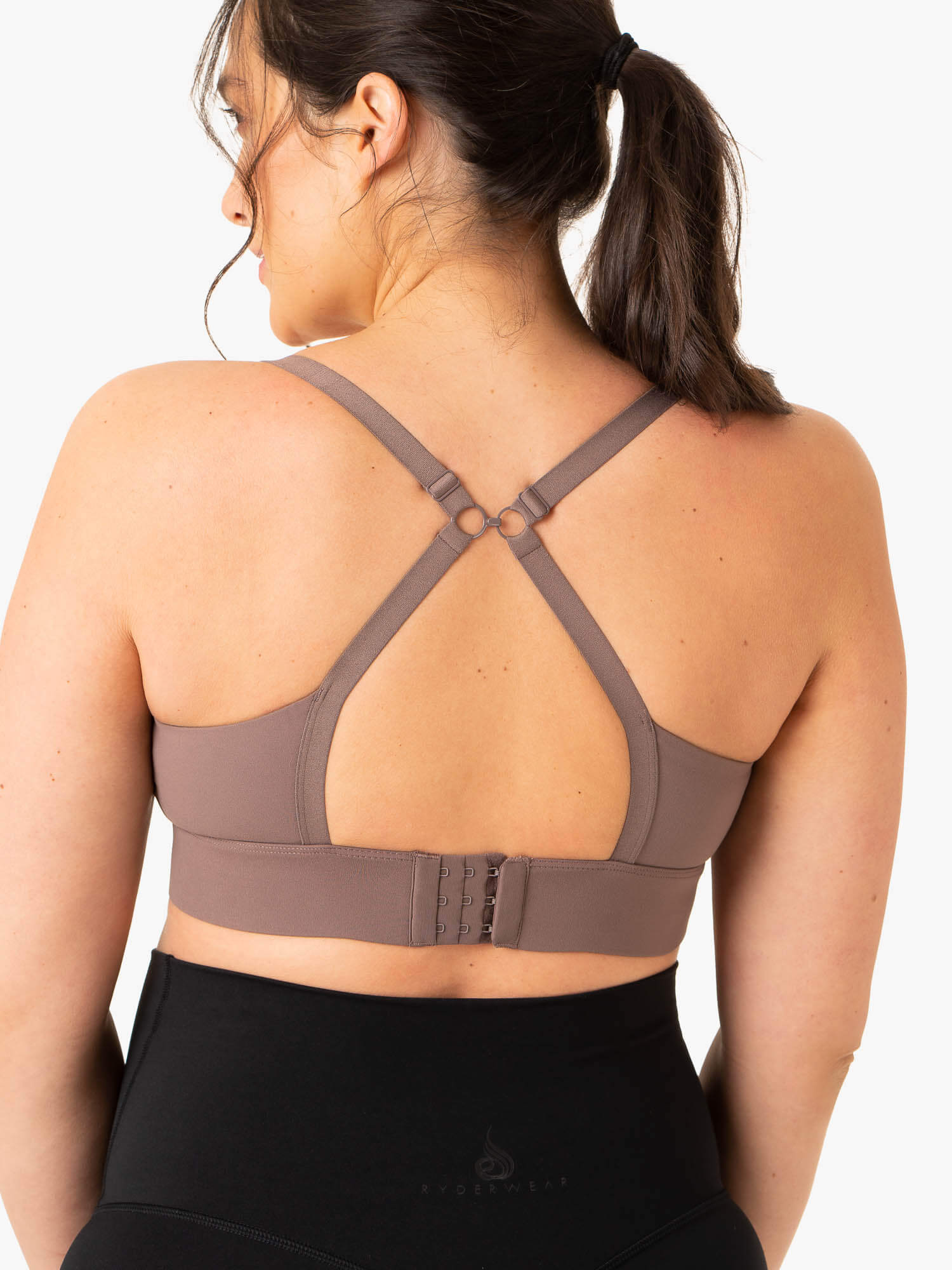 High Impact Active Bump Sports Bra for Women - Chocolate Brown - Perfect for Running, Yoga & Gym Workouts