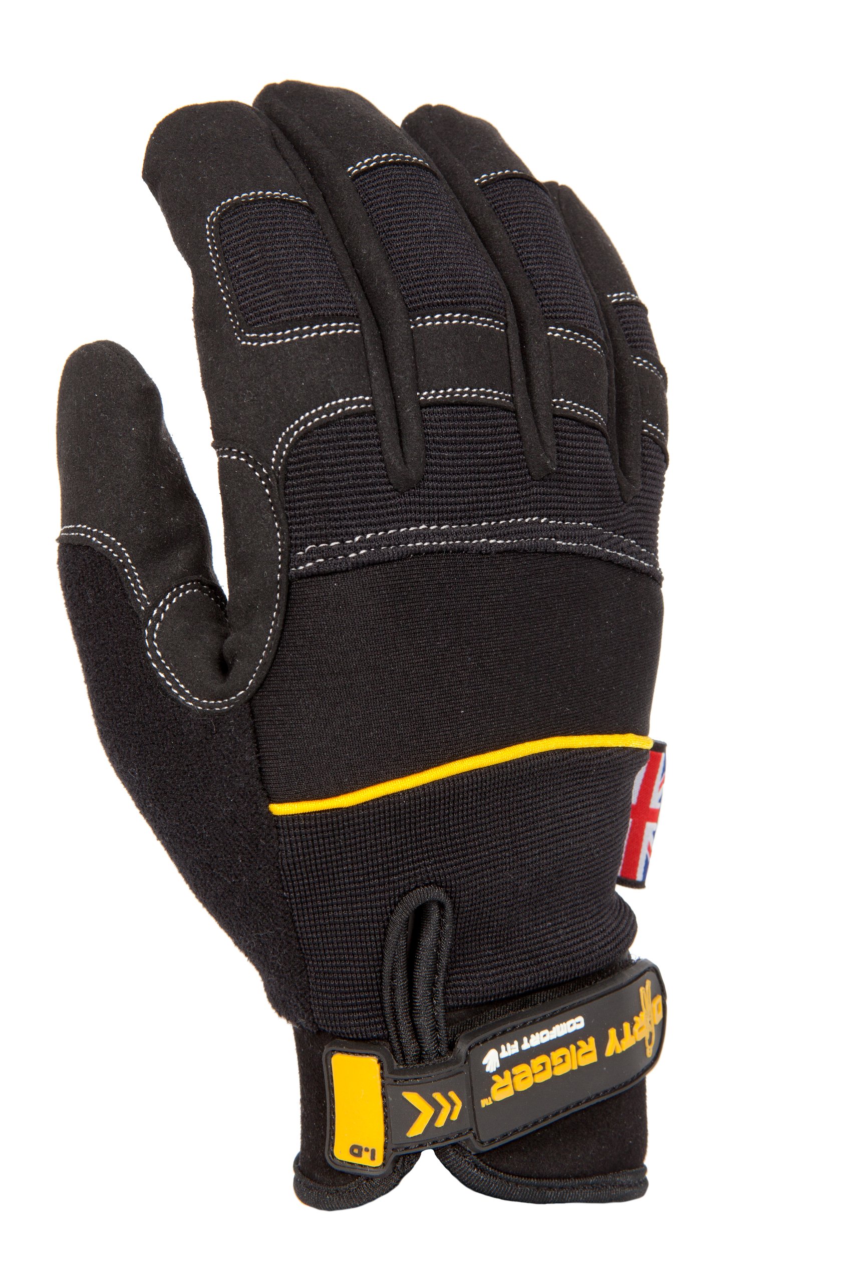Dirty Rigger Comfort Fit Work Gloves - Large Size 10 (Pair) - Durable Construction Gloves for Mechanics, Landscaping & DIY Projects