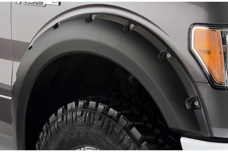 Bushwacker 20049 02 Ford F250 F350 F450 Super Duty Front Fender Flares 2PC Pocket Style for 1999-2007 Models | Off-Road Protection & Custom Truck Styling