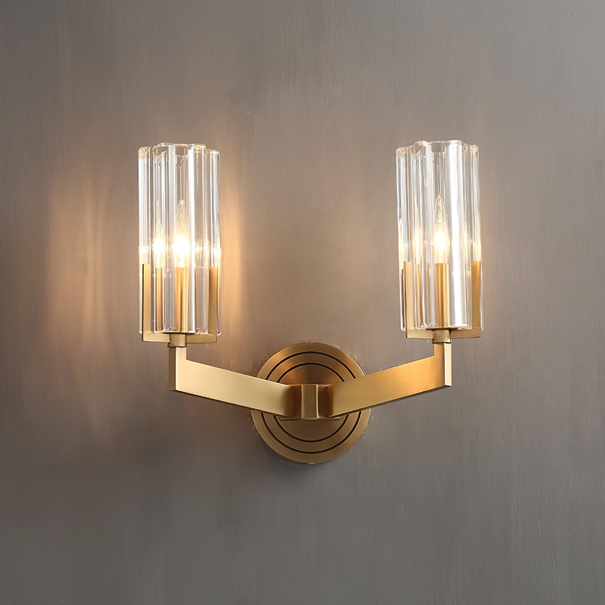 Kayla Brass Wall Lamp - Vintage Industrial Sconce Lighting for Bedroom, Living Room & Hallway - Dimmable LED Wall Light Fixture
