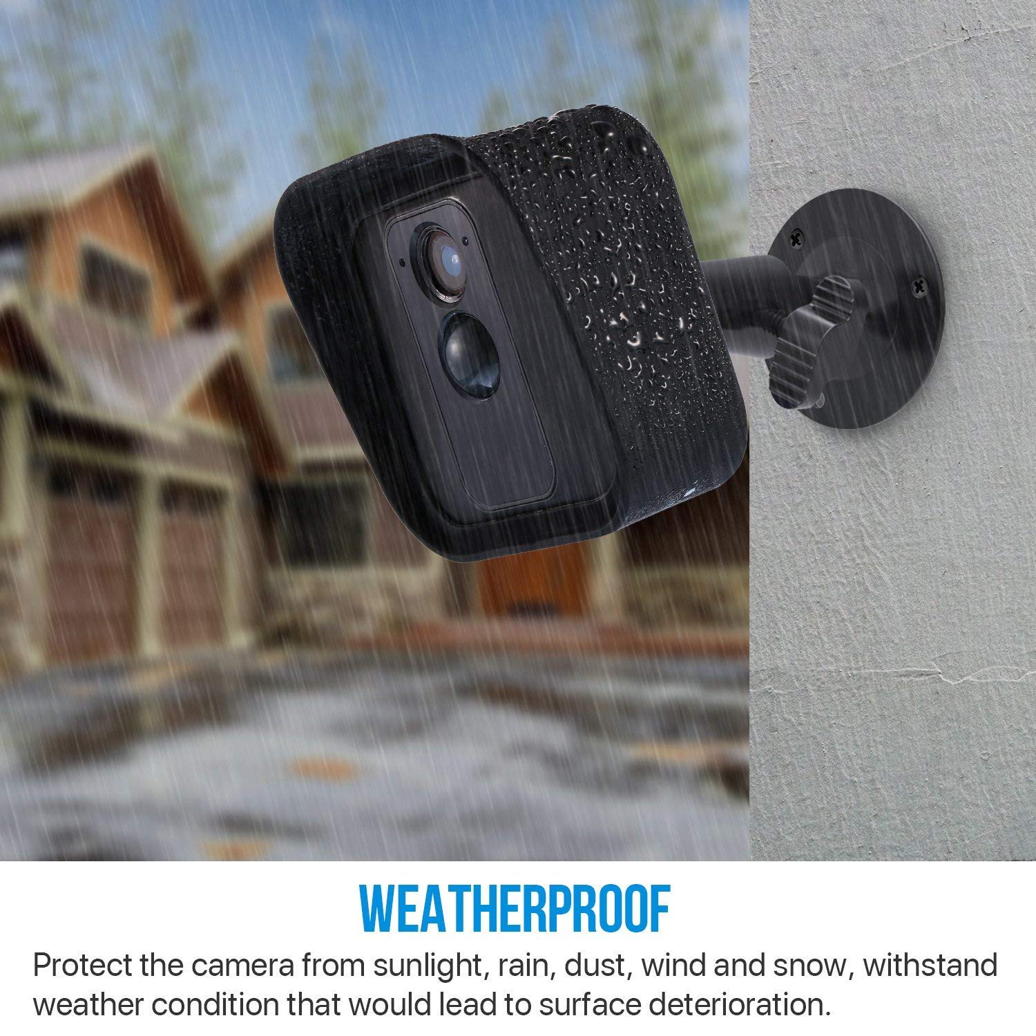 Frienda Blink XT Camera Wall Mount Bracket - Weatherproof 360° Adjustable Security Camera Mount with Silicone Cover for Blink XT Indoor/Outdoor Cameras (3-Pack, Black) - Perfect for Home Surveillance, Garage Monitoring & Outdoor Security