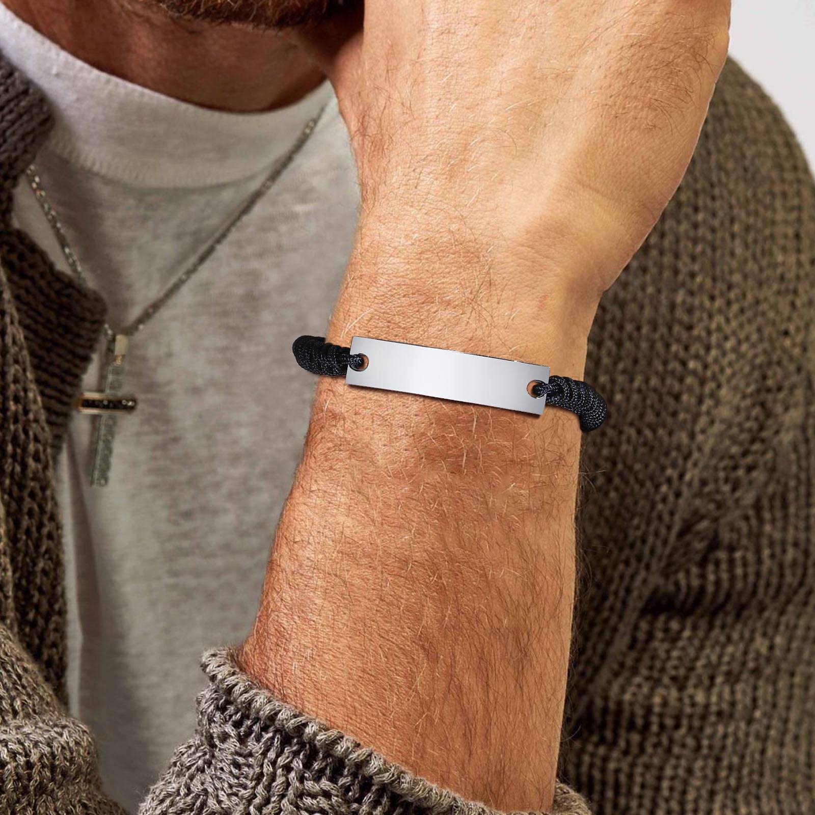 Custom Engraved Couple Bracelets - Handmade Adjustable Braided Rope Wristbands for Men & Women | Personalized Matching Love Gifts for Anniversary, Valentine's Day & Couple Wear