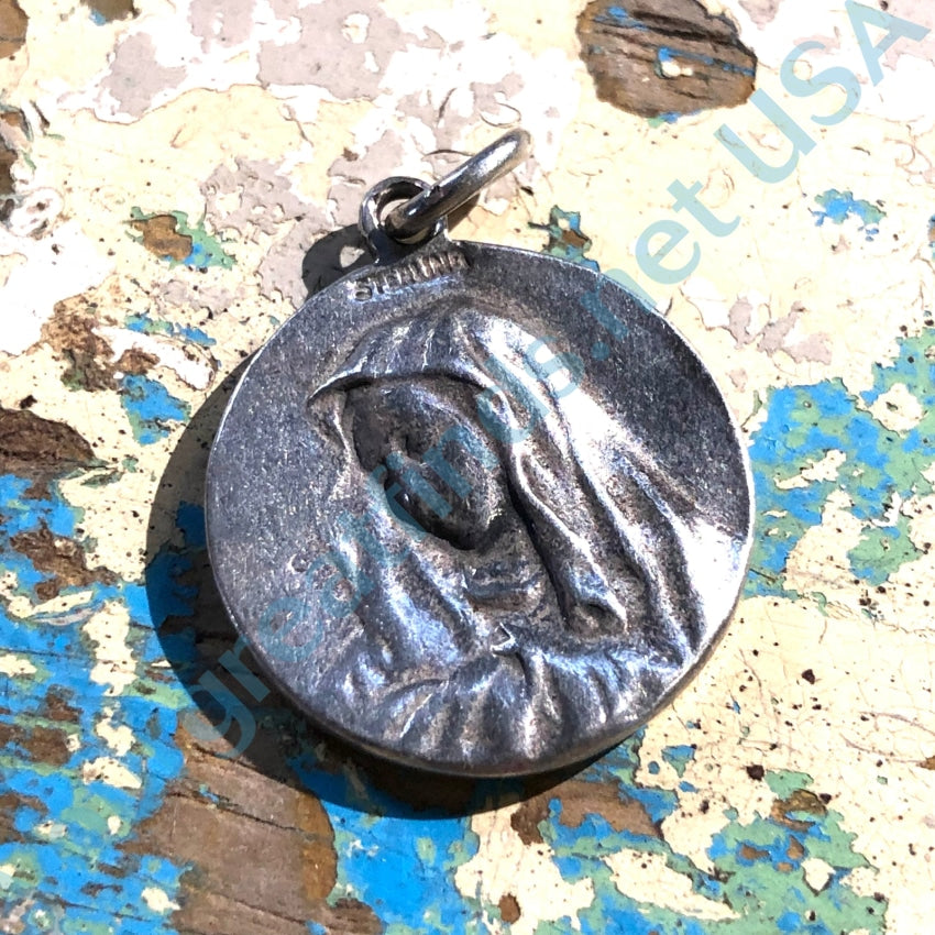 Vintage Sterling Silver Devotional Pendant Charm - Religious Jewelry for Necklace & Bracelet - Perfect for Prayer, Meditation & Spiritual Gifts