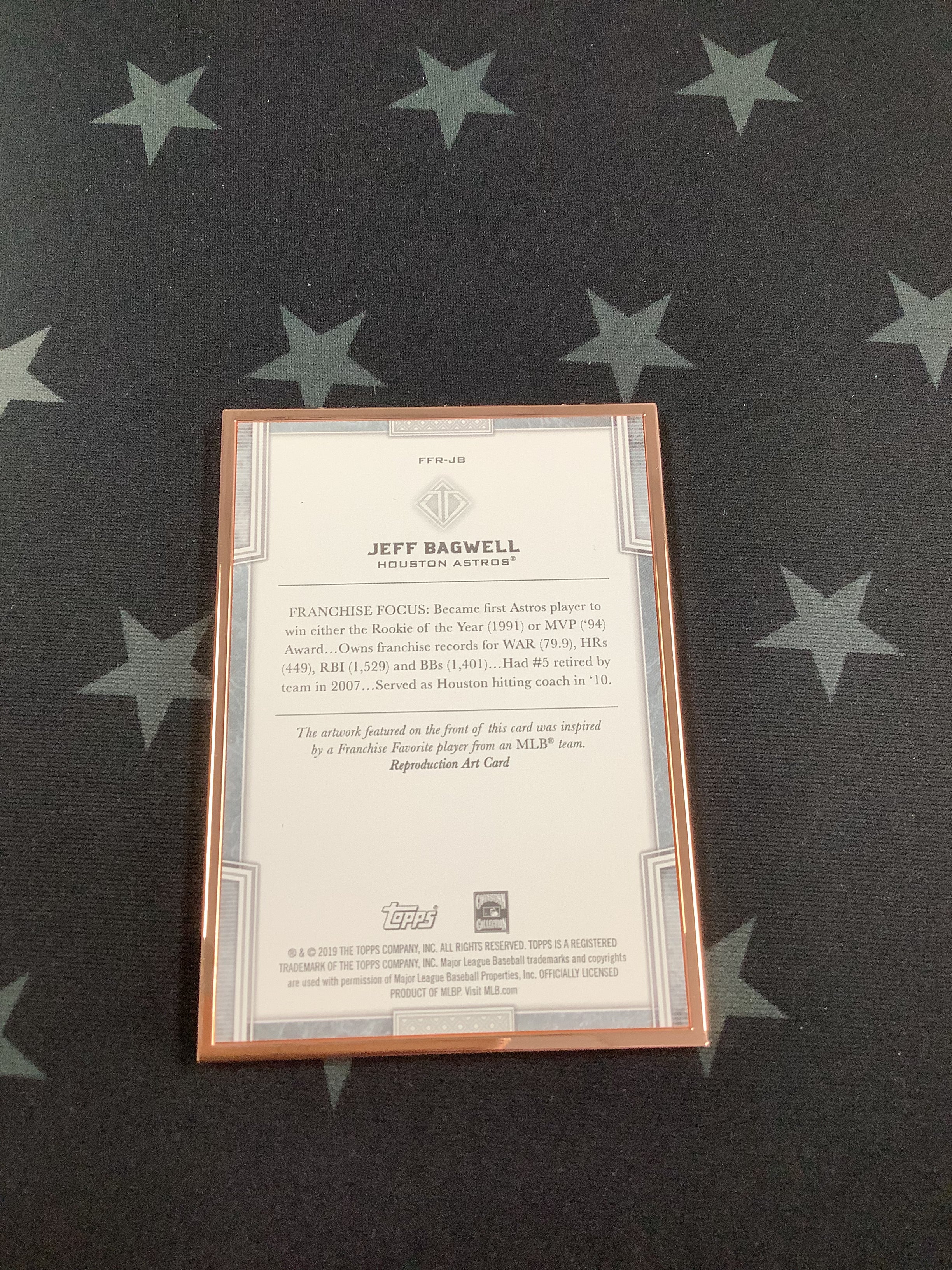 2019 Jeff Bagwell Franchise Favorites Transcendent Collection Baseball Card #FFR JB /100 - Rare Collectible for Baseball Fans & Sports Memorabilia Enthusiasts