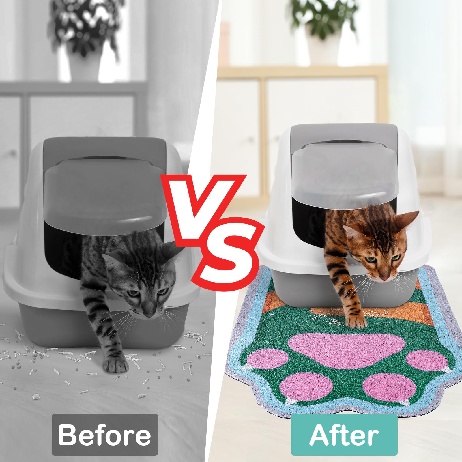 Premium Non-Slip Cat Litter Mat - Large Size, Soft & Easy to Clean | Unicorn Design Litter Trapping Mat for Kitty | Perfect for Litter Box, Food Bowls & High Traffic Areas | Durable Cat Products for Home Use