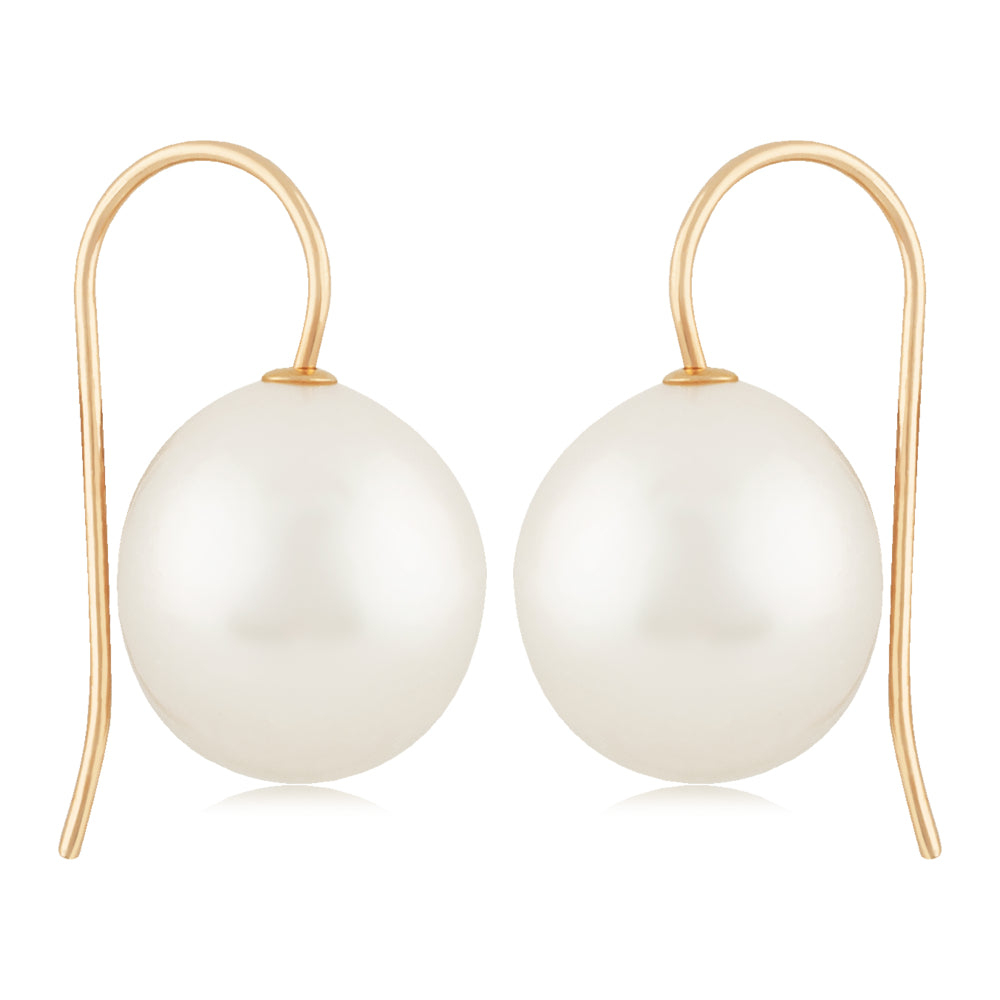 14K Gold Baroque Pearl Drop Earrings for Women - Elegant Handmade Dangle Earrings - Perfect for Weddings, Parties & Special Occasions