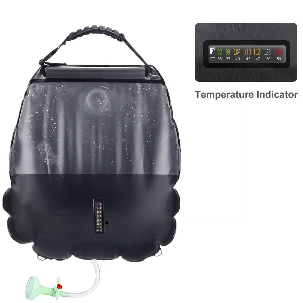 5 Gallon Solar Shower Bag - 20L Portable Camping Shower with Removable Hose & On/Off Switchable Shower Head | Perfect for Beach, Hiking, RV Trips & Outdoor Adventures | Lightweight Travel Shower for Camping, Swimming & Emergency Use
