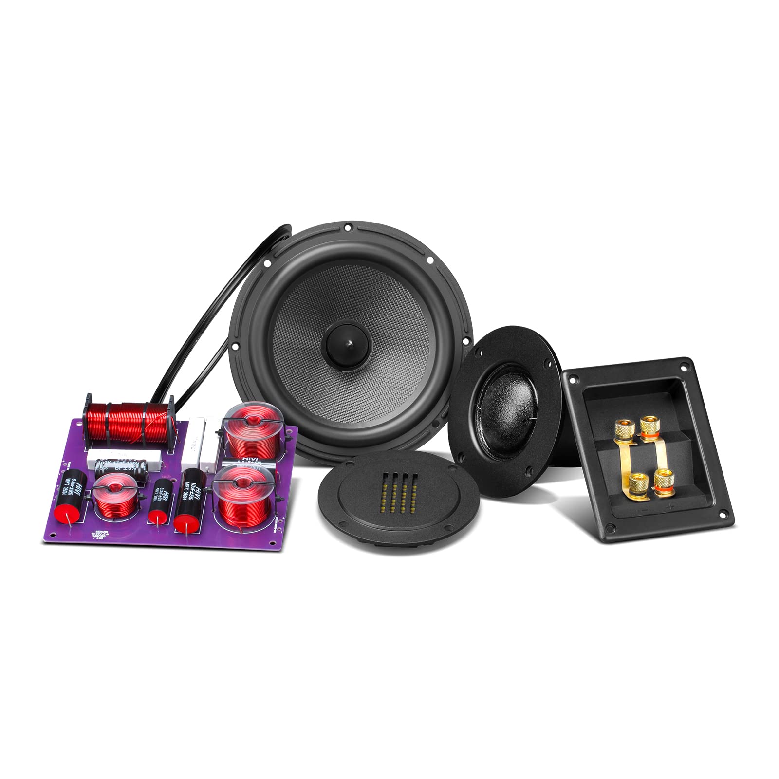 HiVi-Swans DIY 3-Way Passive Bookshelf Speaker Pair Kit - 120W Peak Power for Home Theater, Surround Sound & Stereo Systems - Perfect for Living Rooms, Home Studios & Gaming Setups
