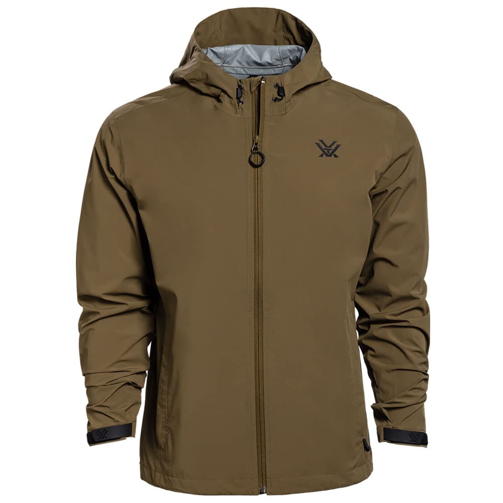 Vortex Optics Men's Waterproof Cloud Shaker Rain Jacket - Lightweight Windproof Outdoor Hiking & Travel Raincoat for All-Weather Protection