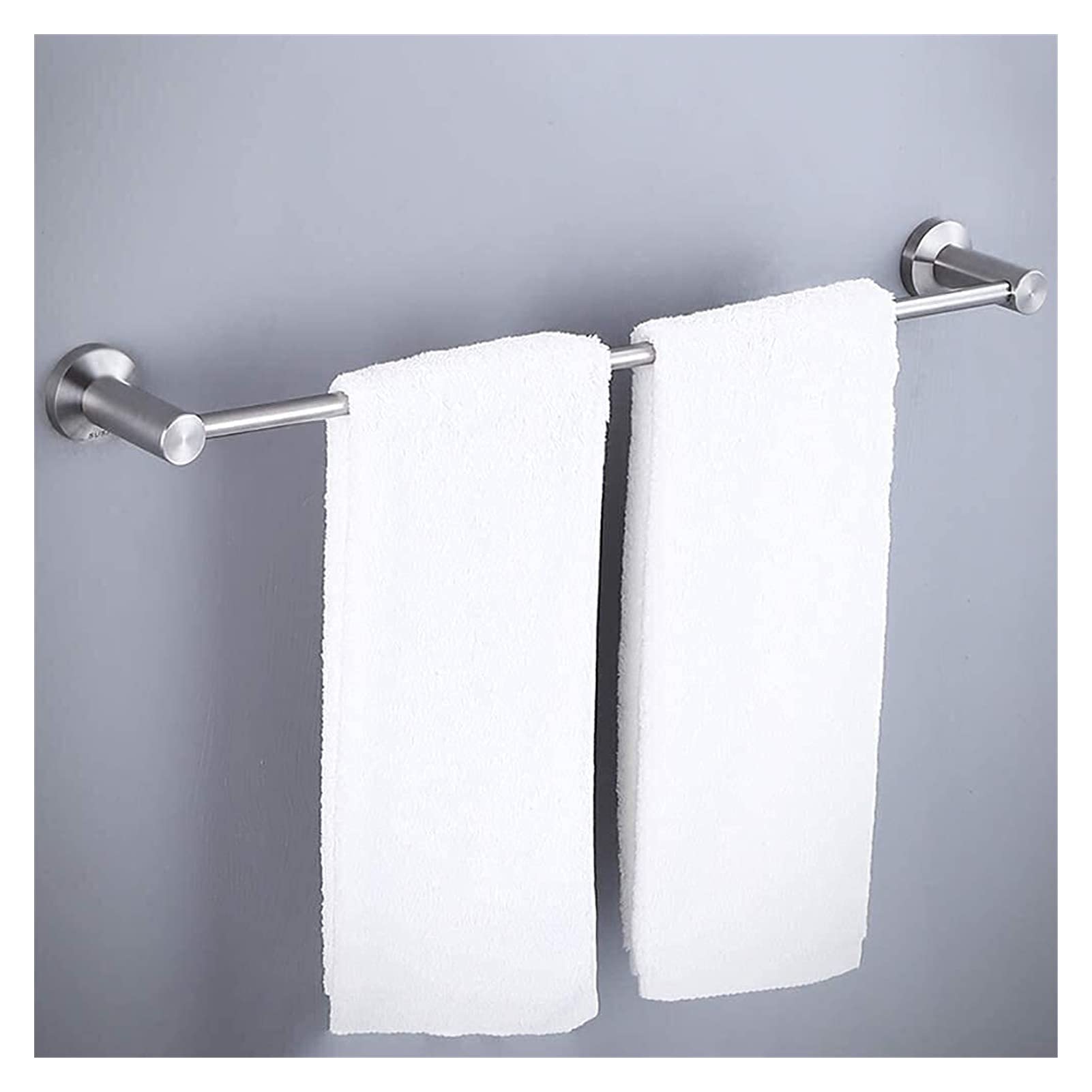 Stainless Steel Wall Mounted Towel Rack - 50cm Perforated Bathroom Shelf for Shower & Toilet Storage - Durable Single Bar Design for Towels & Accessories - Perfect for Small Spaces & Modern Bathrooms