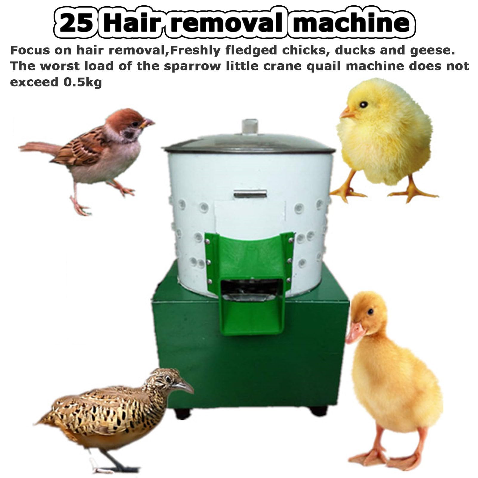 Commercial Electric Poultry Plucker Machine - 88 Rubber Fingers for Quick Feather Removal, Chicken & Quail Defeathering - Perfect for Farms, Butcher Shops & Home Processing