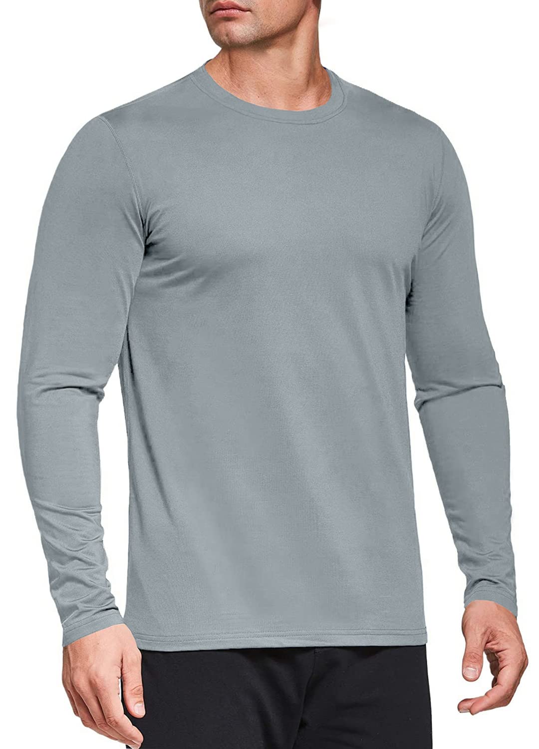 Men's Performance Long Sleeve T-Shirts 1 or 3 Pack - UPF 50+ Sun Protection, Moisture Wicking Athletic Shirts for Running, Gym Workouts & Outdoor Activities