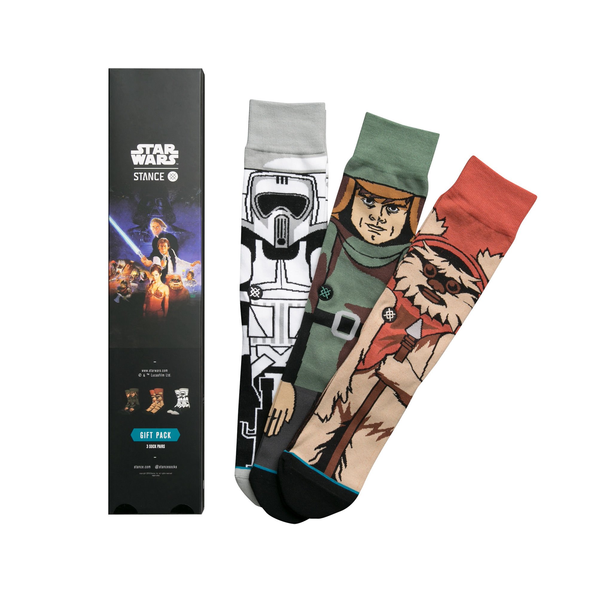 **Stance Men's Star Wars Return of the Jedi Crew Socks 3-Pack - Comfortable & Durable for Everyday Wear, Gym, or Casual Outfits**