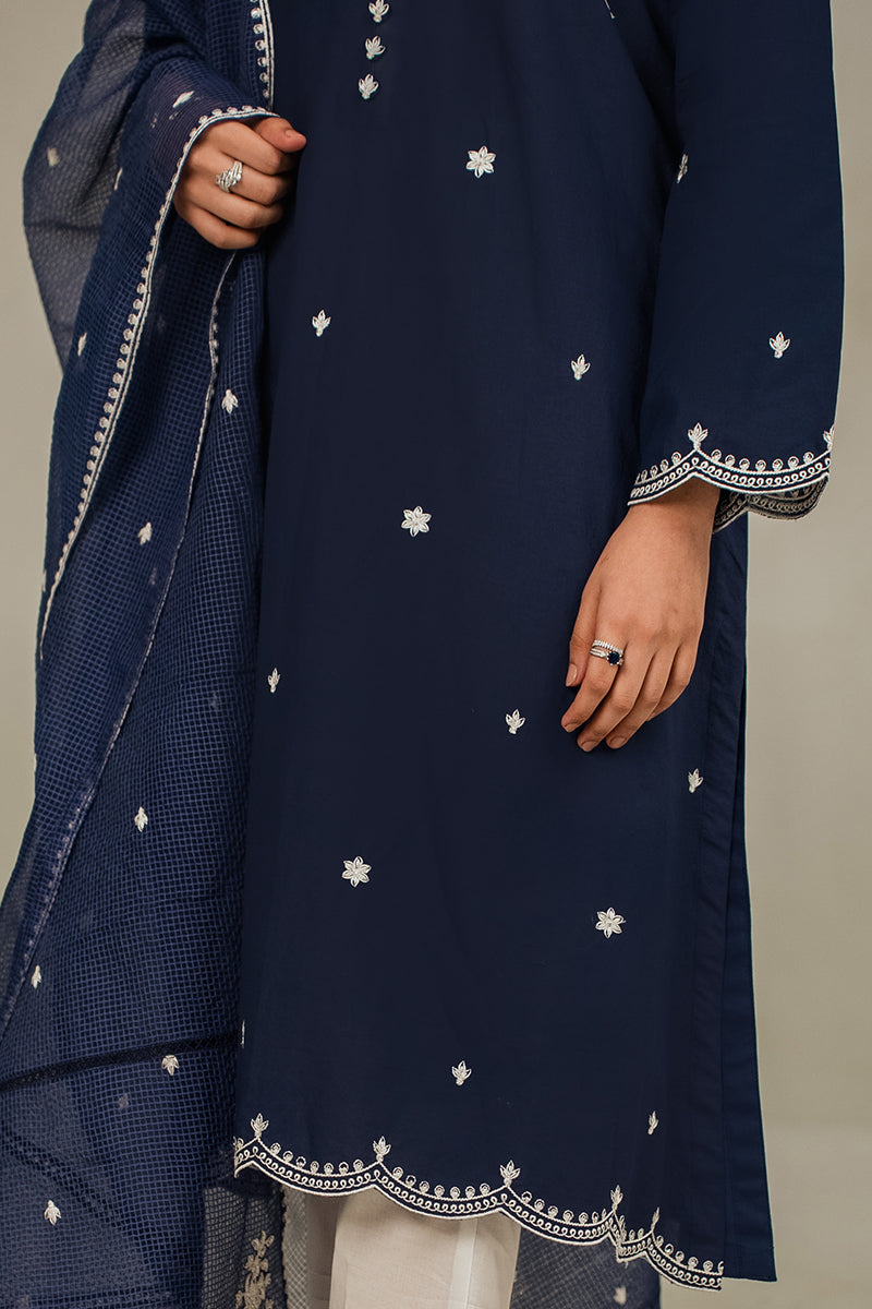 Midnight Pearl 2-Piece Set (Shirt & Dupatta) - Elegant Ethnic Outfit for Women, Parties, Weddings & Festive Occasions