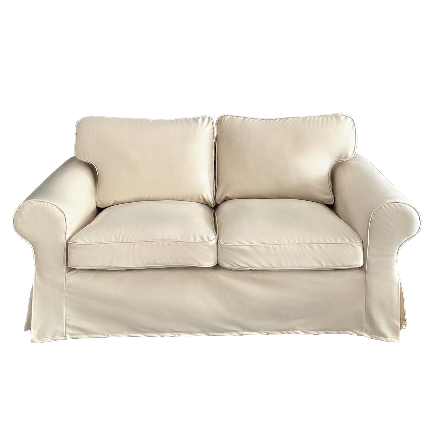 ShanSon Sofa Slipcover for IKEA Ektorp Loveseat - Stretchable 2-Seat Sofa Cover Replacement in Beige | Perfect for Living Room, Bedroom & Home Decor Protection