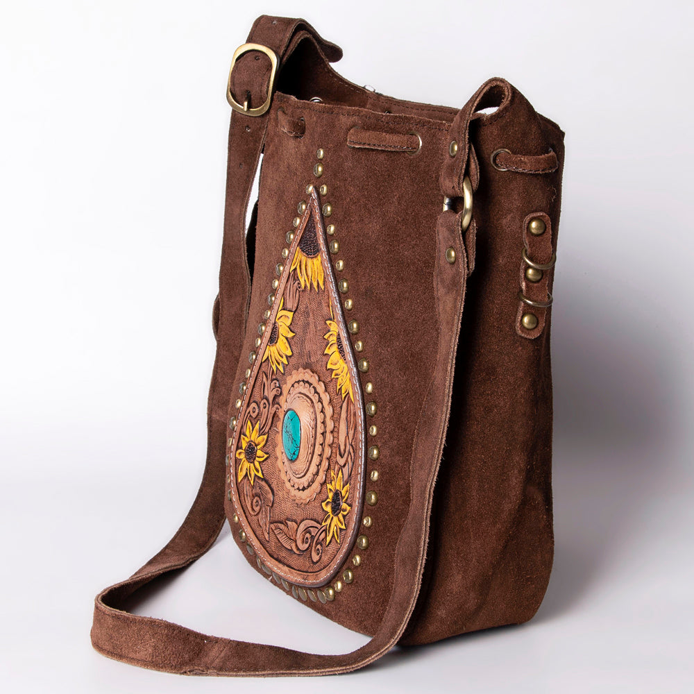 American Darling Hand Tooled Genuine Leather Women's Western Handbag Purse - Stylish Cowgirl Crossbody Bag for Rodeo, Country Music Festivals & Everyday Use