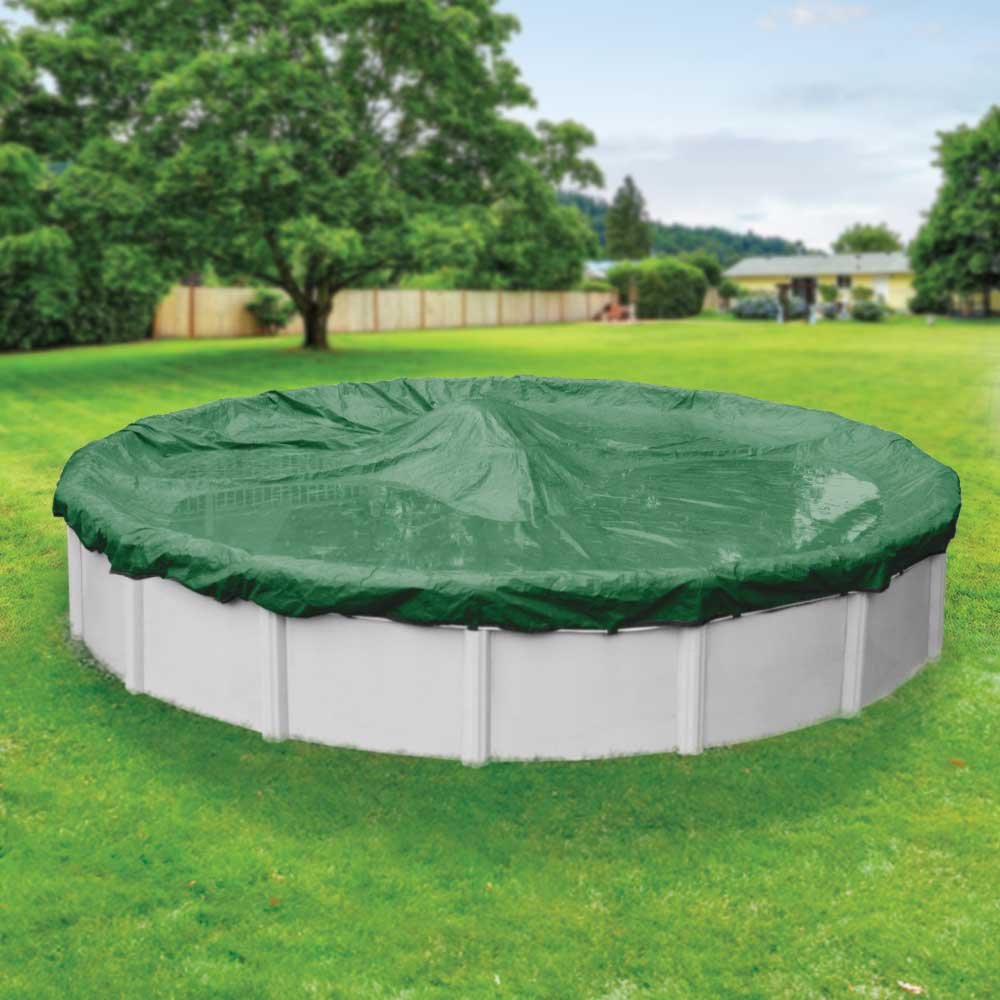 Robelle 5028-4 Heavy Duty Winter Pool Cover for 28-Foot Round Above Ground Swimming Pools | Durable Cold Weather Protection | Perfect for Snow, Ice, and Winter Storage