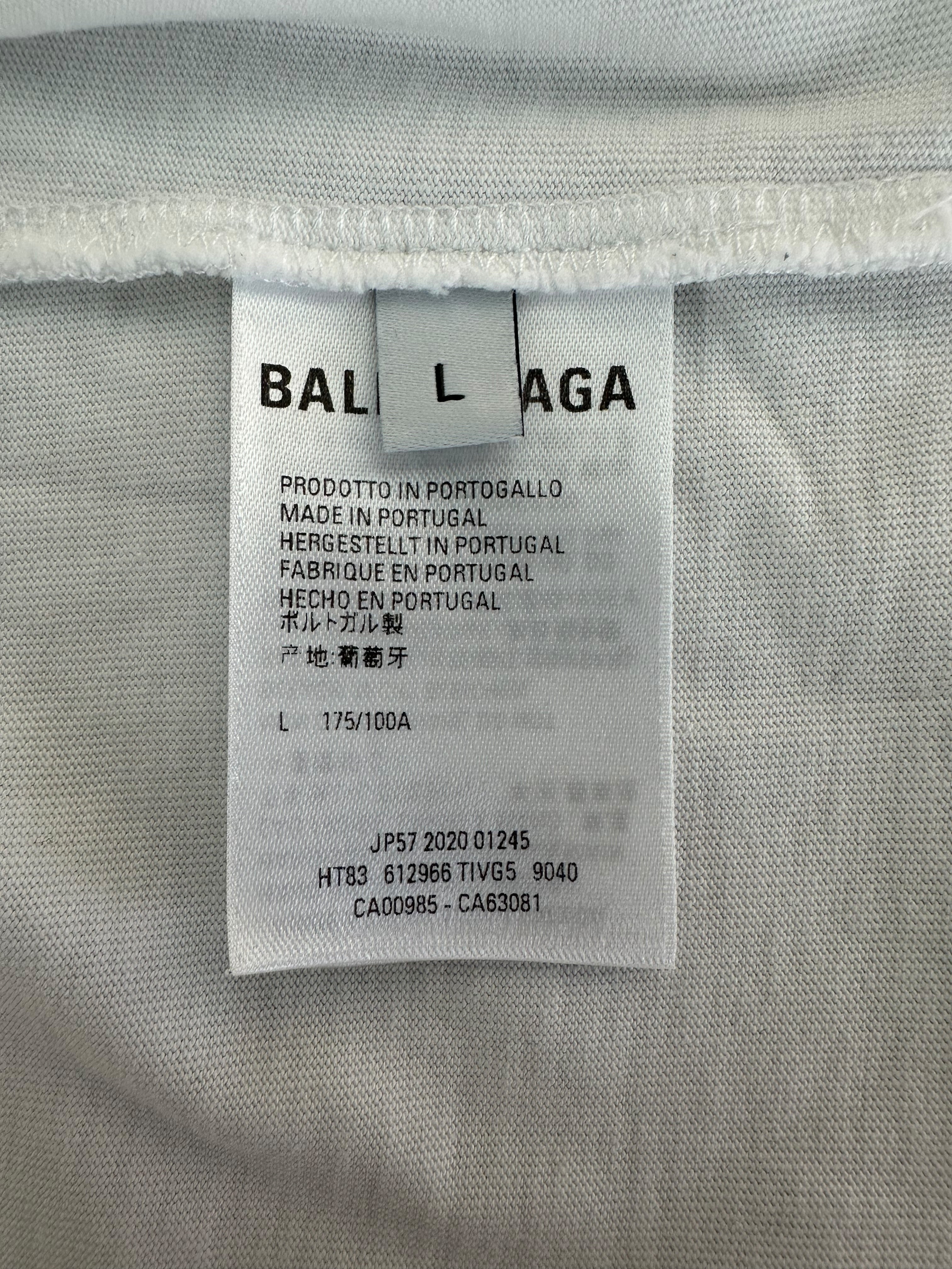 Balenciaga White & Black Logo T-Shirt for Men & Women | Stylish Casual Wear for Street Fashion & Everyday Outfits