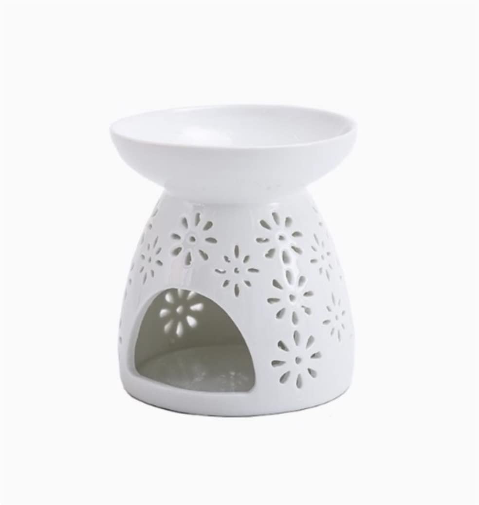 HALAHAI White Incense Holder - Creative Hollow Censer, Aromatherapy Oil Lamp for Bedroom, Home Decor & Meditation - Perfect for Relaxation, Yoga, and Spa Nights