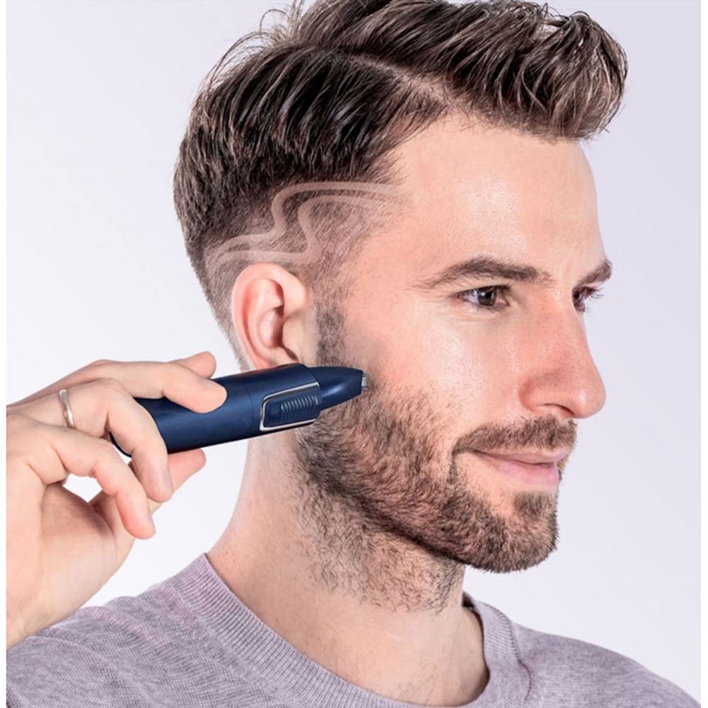 Professional USB Rechargeable Electric Hair Trimmer for Men & Women - Dual-Edge Stainless Steel Blades for Nose, Ear, Eyebrow & Beard Grooming - Waterproof & Portable for Travel, Home & Salon Use
