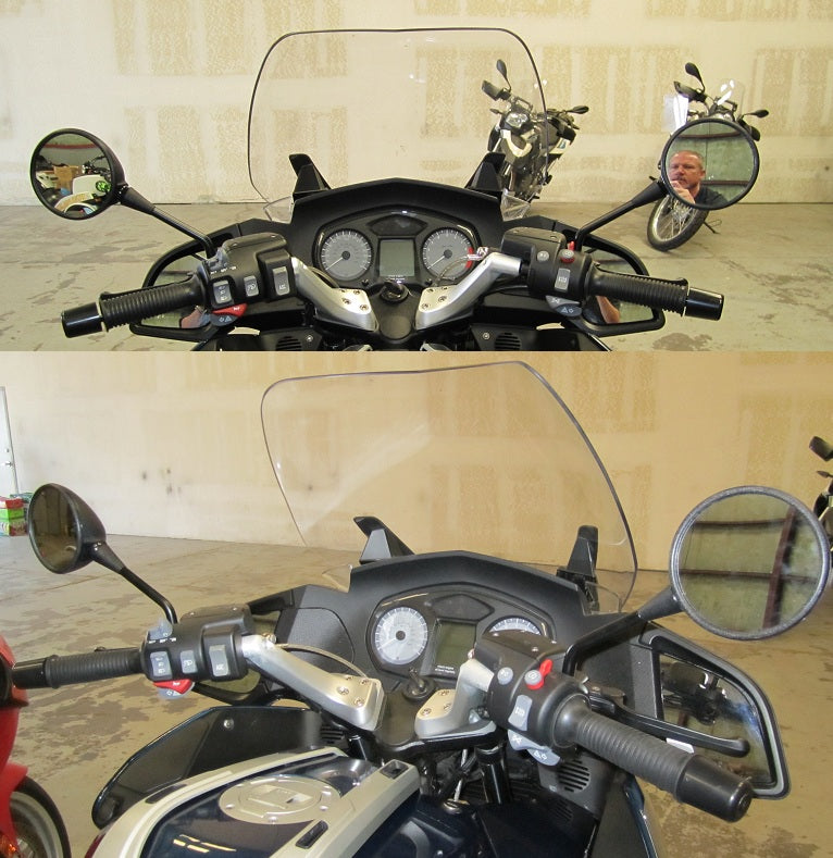 BMW R1200RT & R1150RT Motorcycle Handlebar Mirror Kit - Universal Fit for Adventure Touring Bikes, Easy Installation, Vibration Resistant - Perfect for Long Rides & Highway Cruising