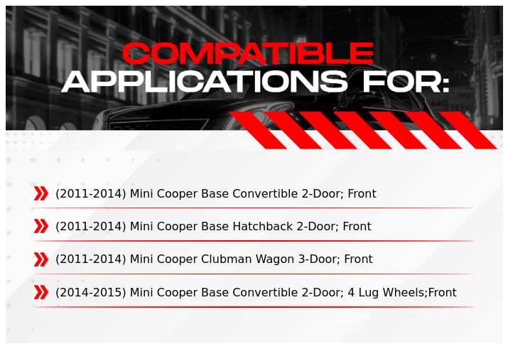 R1 Concepts Premium Front Brake Pads and Rotors Kit with Hardware & Sensor - OE Performance Replacement for 2011-2015 Mini Cooper - Perfect for City Driving & Daily Commutes