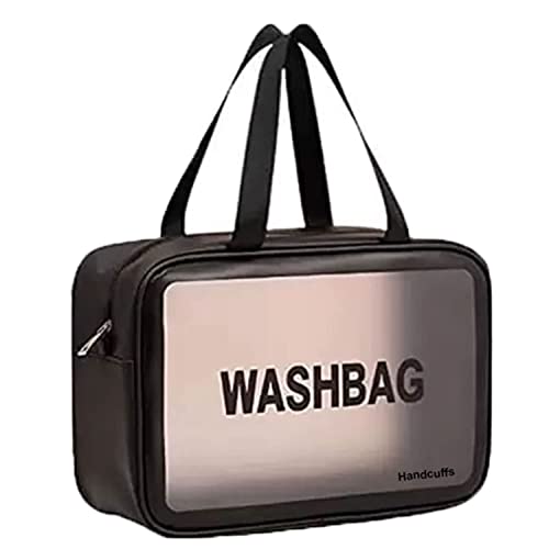 JENICO WORLD Clear Toiletry Bags for Travel - Waterproof PU Cosmetic Organizer with Zipper, Large Portable Makeup Wash Bag for Women & Kids (Multi Color) - Perfect for Airplane Carry-on, Gym, Beach & Vacation Essentials