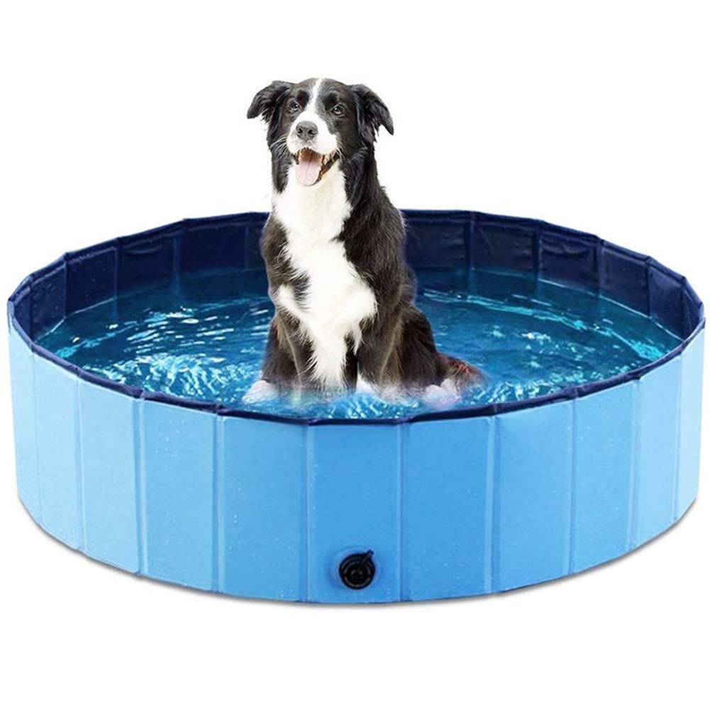 Foldable Dog Shower Pool - Large Outdoor Pet Bath Tub for Dogs & Cats - Portable Blue XL Swimming Pool for Bathing, Play & Training - Perfect for Backyards, Travel & Grooming