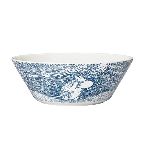 ARABIA 1055334 MOOMIN Bowl Plate - Snow Blizzard Design, 5.9 Inches (15 cm) - Microwave, Oven & Dishwasher Safe - Perfect for Breakfast, Desserts & Home Decor