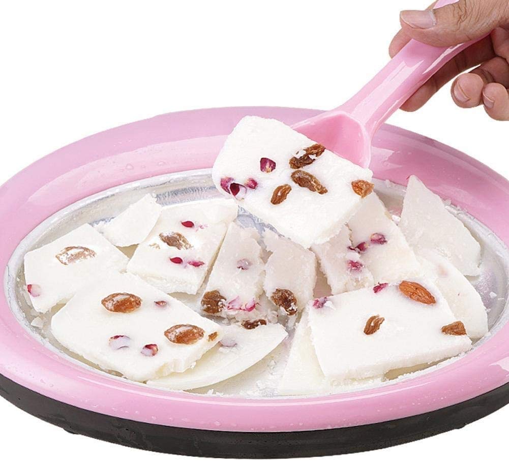 Pink Ice Cream Roll Maker Machine - DIY Rolled Ice Cream & Frozen Yogurt Maker with Non-Stick Plate - Perfect for Parties, Dessert Shops & Home Use