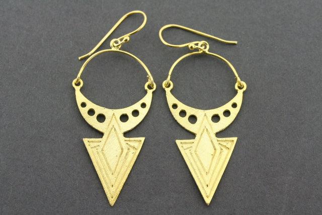Lahia Gold Plated Earrings for Women - Elegant Dangle Hoop Earrings for Party, Wedding & Everyday Wear