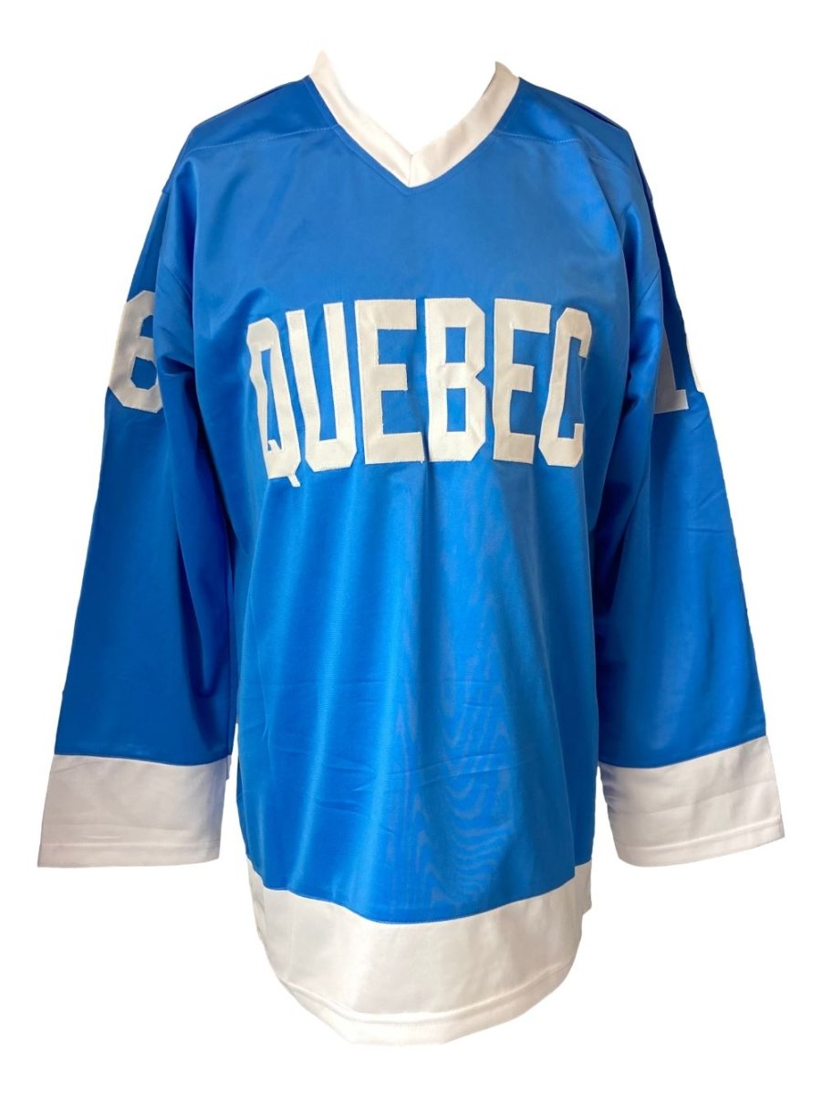 Michel Goulet Quebec Nordiques Signed Light Blue Hockey Jersey #548 - Authentic Collectible Sports Memorabilia for Fans & Display
