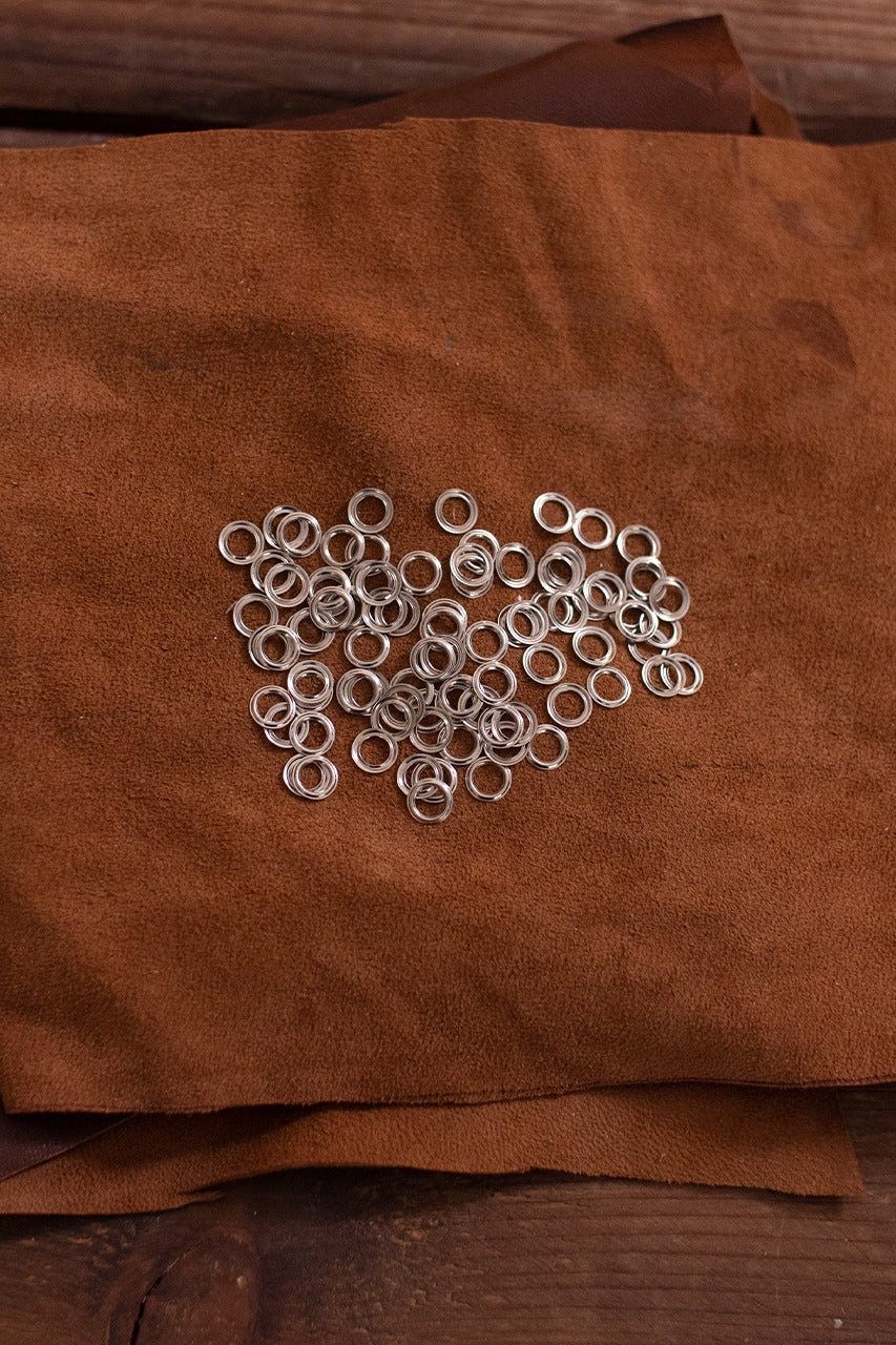 4.6mm Eyelet Rings - 0.5mm Thickness, 7.5mm Outer Diameter - Iron/Nickel Metal Grommets for Leather Craft, DIY Projects & Fabric Reinforcement