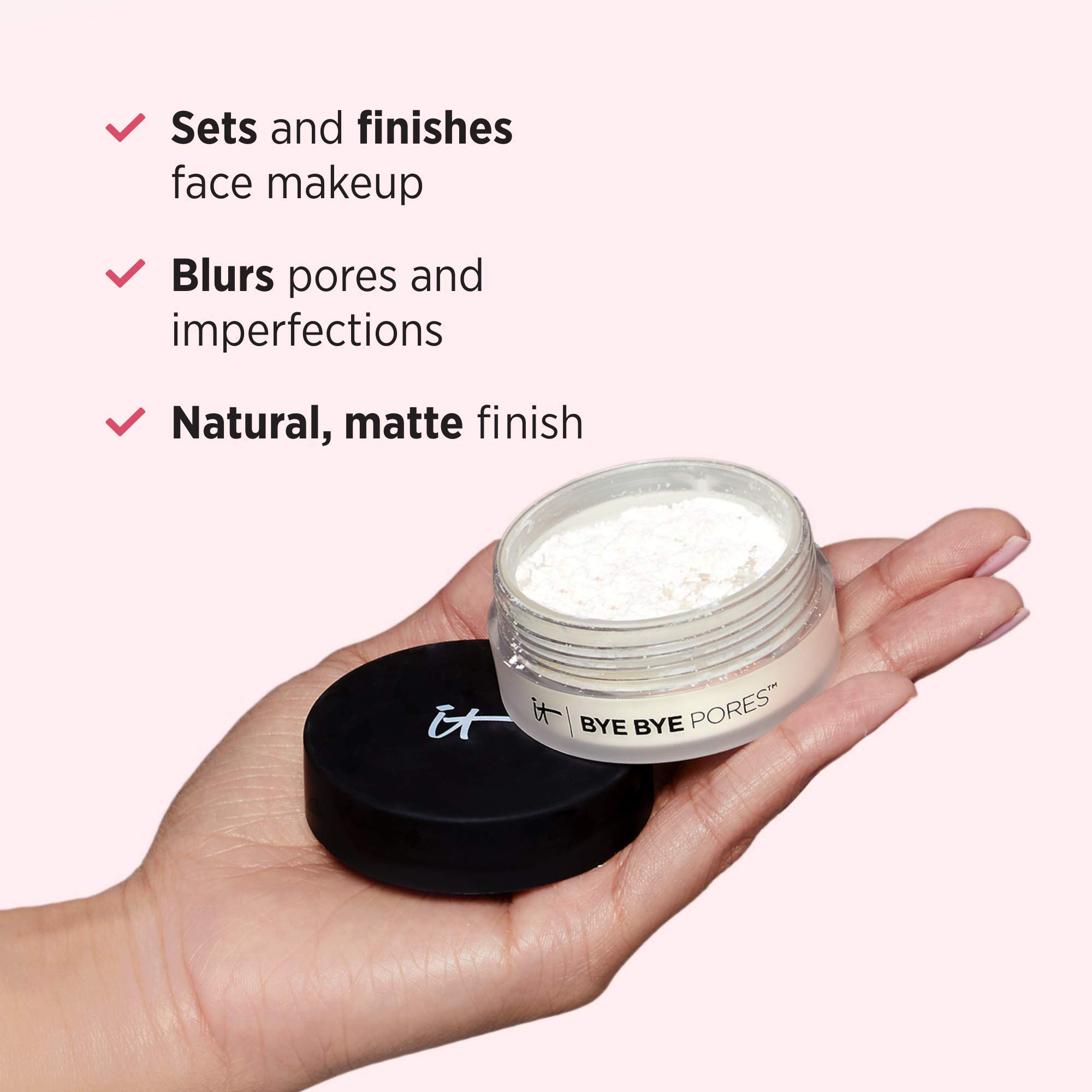 IT Cosmetics Bye Bye Pores Loose Setting Powder - Translucent Blurring Face Powder with Peptides, Silk & Collagen for All Skin Tones | Pore Minimizing Makeup for Flawless Finish | Perfect for Daily Wear, Photo Shoots & Special Occasions
