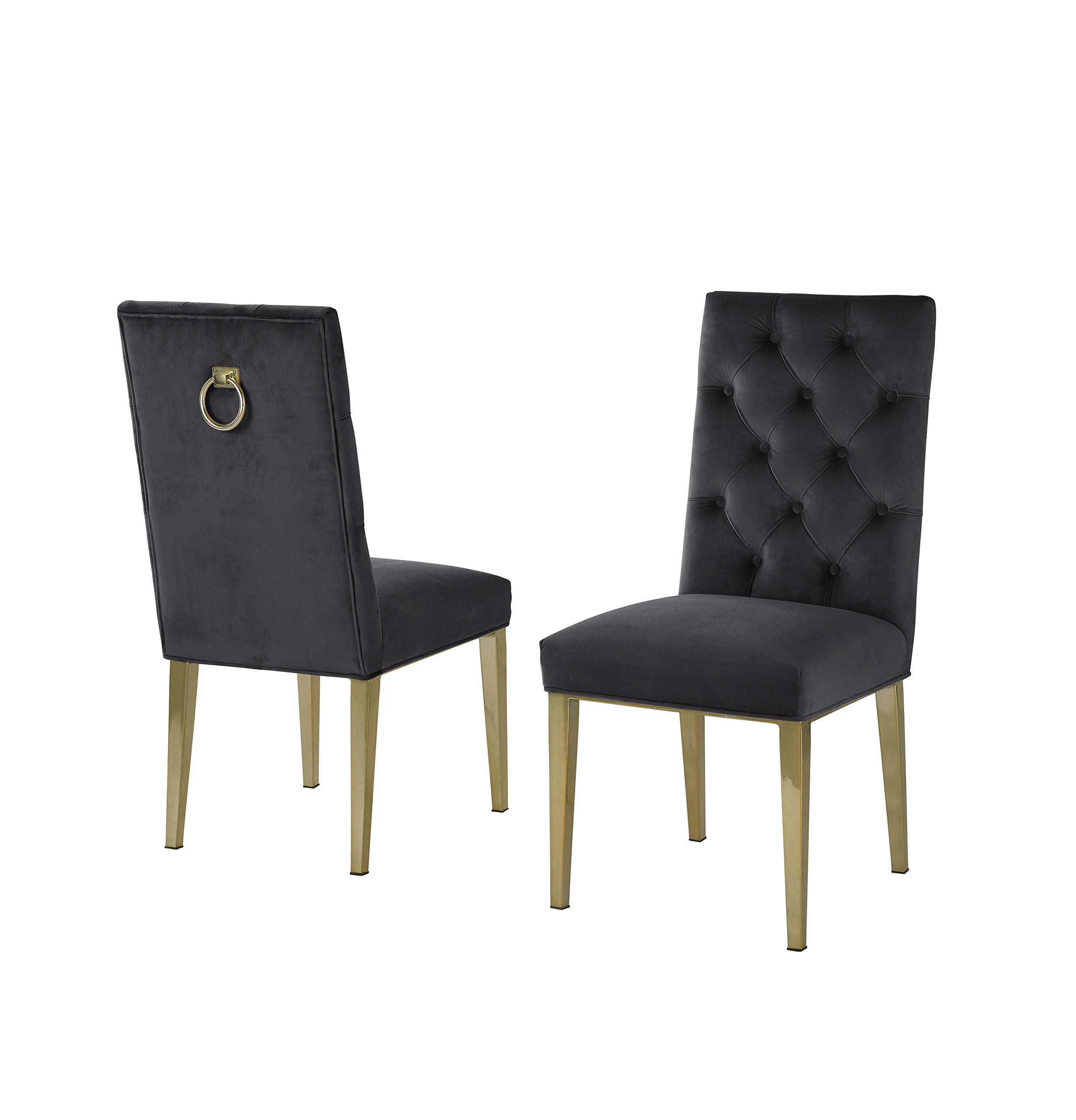 Modern 6-Piece Dining Room Set with Table and Chairs - D61-6SC75 in Sleek Black Finish | Perfect for Small Spaces, Apartments & Cozy Family Meals