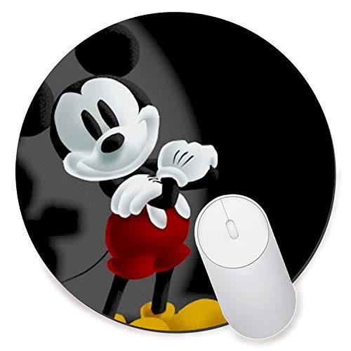Custom Round Gaming Mouse Pad - Non-Slip Desk Mat with Mickey Mouse Design for PC, Laptop & Office Use - Perfect for Gamers & Workstations