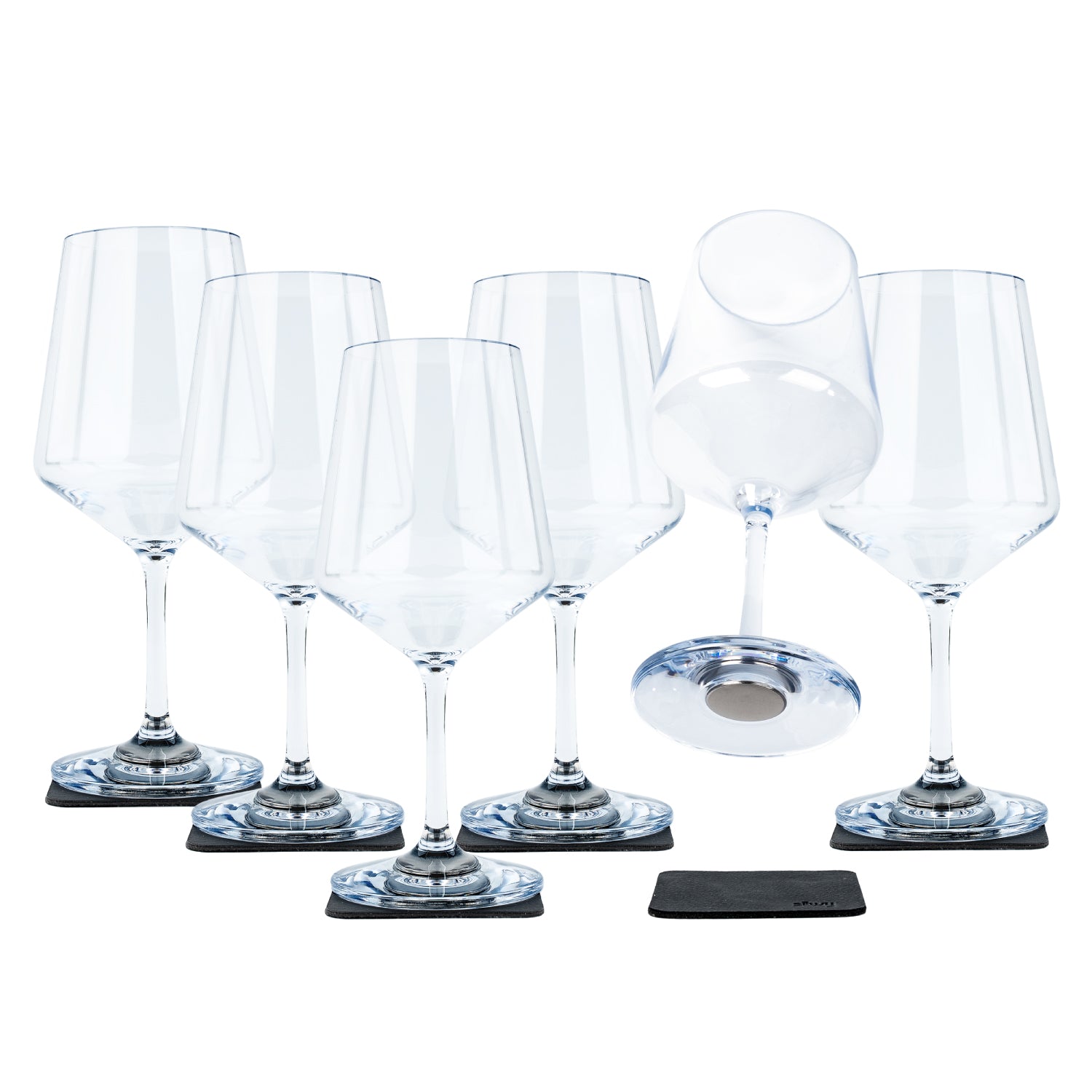 Premium Magnetic Plastic Wine Glasses Set - Shatterproof & Dishwasher Safe - Perfect for Outdoor Parties, Picnics, and Beach Vacations