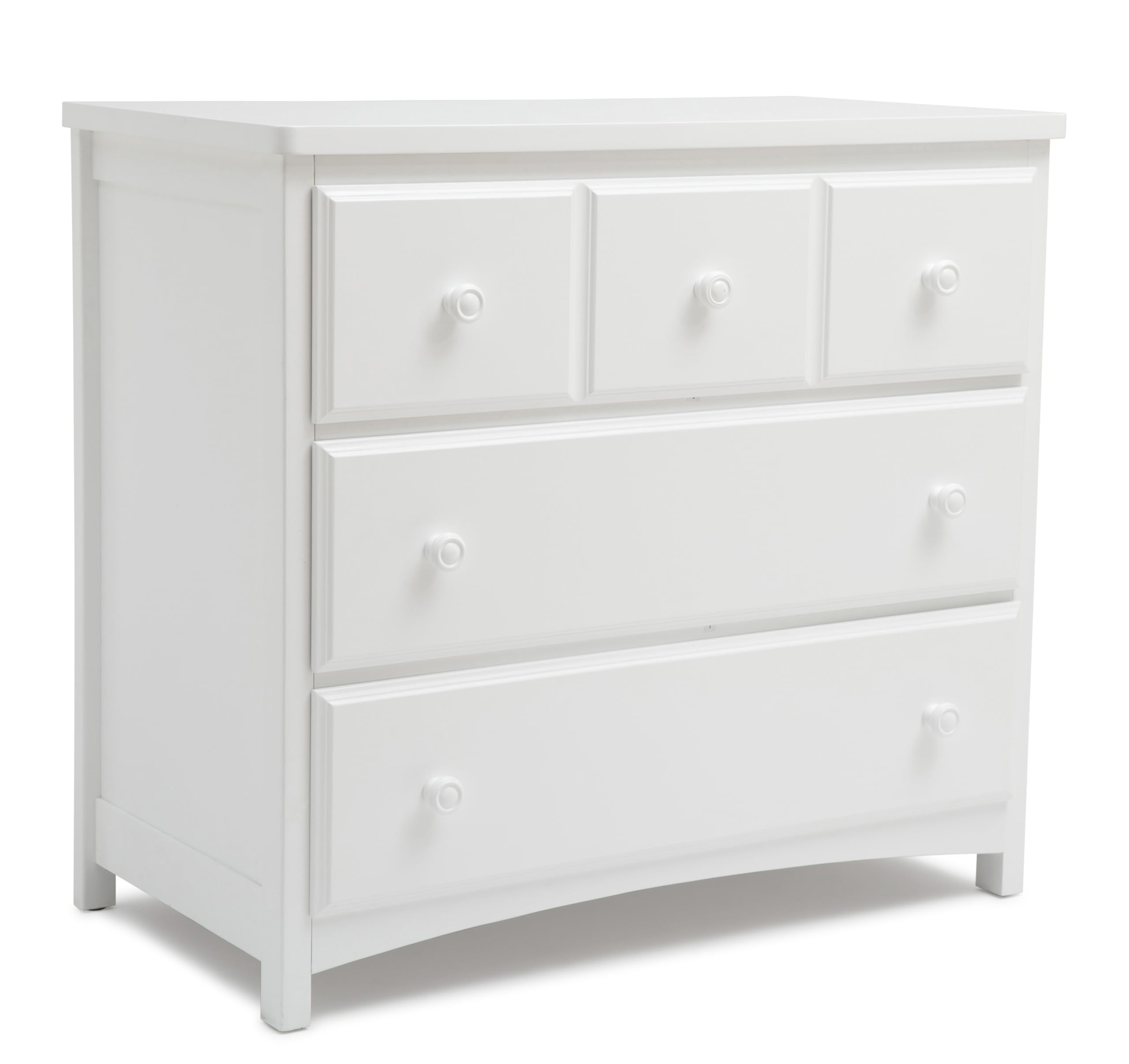 Delta Children 3-Drawer Dresser with Interlocking Drawers - Sturdy White Nursery Dresser for Baby Clothes & Storage | Perfect for Kids' Bedroom, Nursery Organization & Baby Essentials Storage