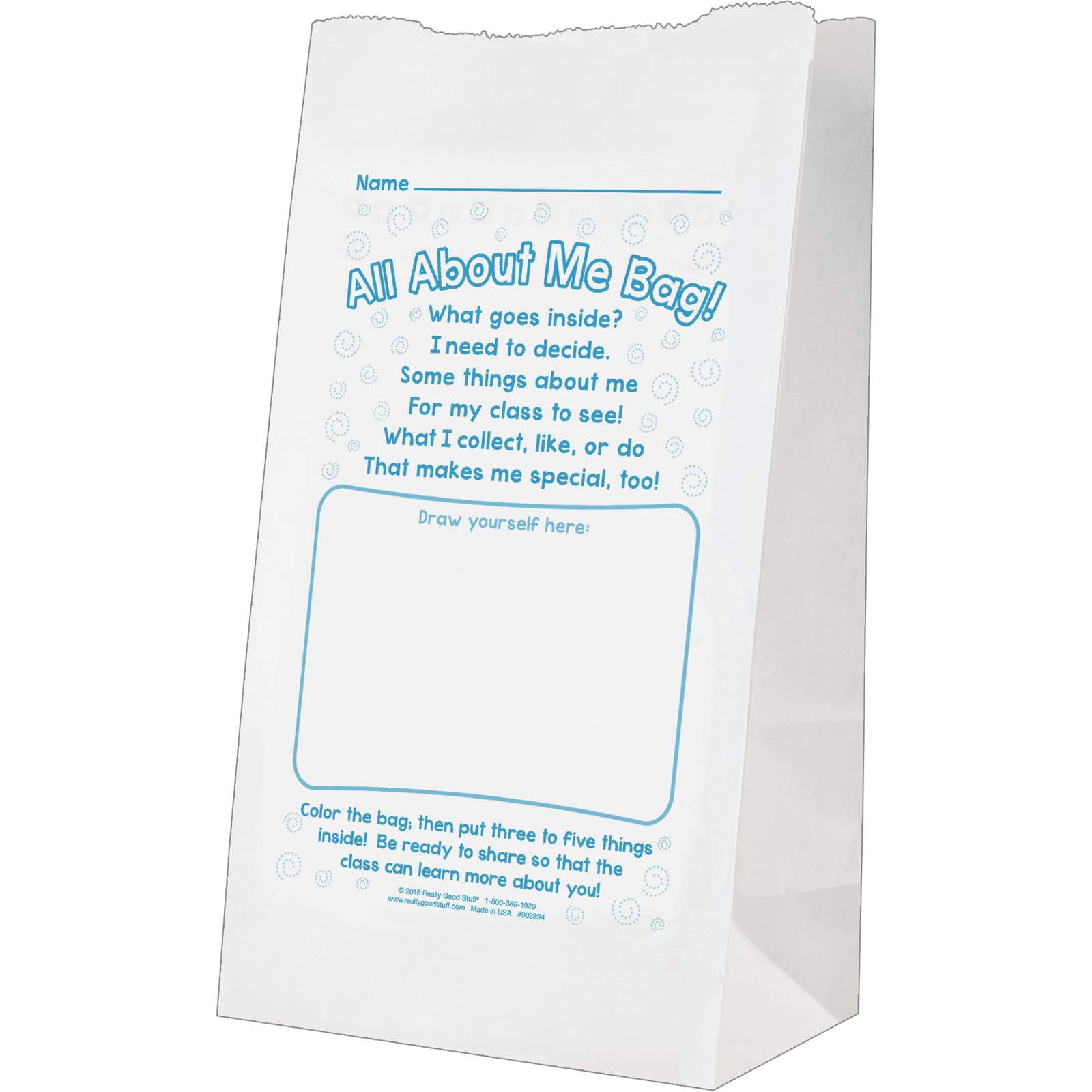 All About Me Bags - Set of 24 Personalized Student Activity Bags for Classroom Icebreakers, Back to School, and Social Emotional Learning Activities