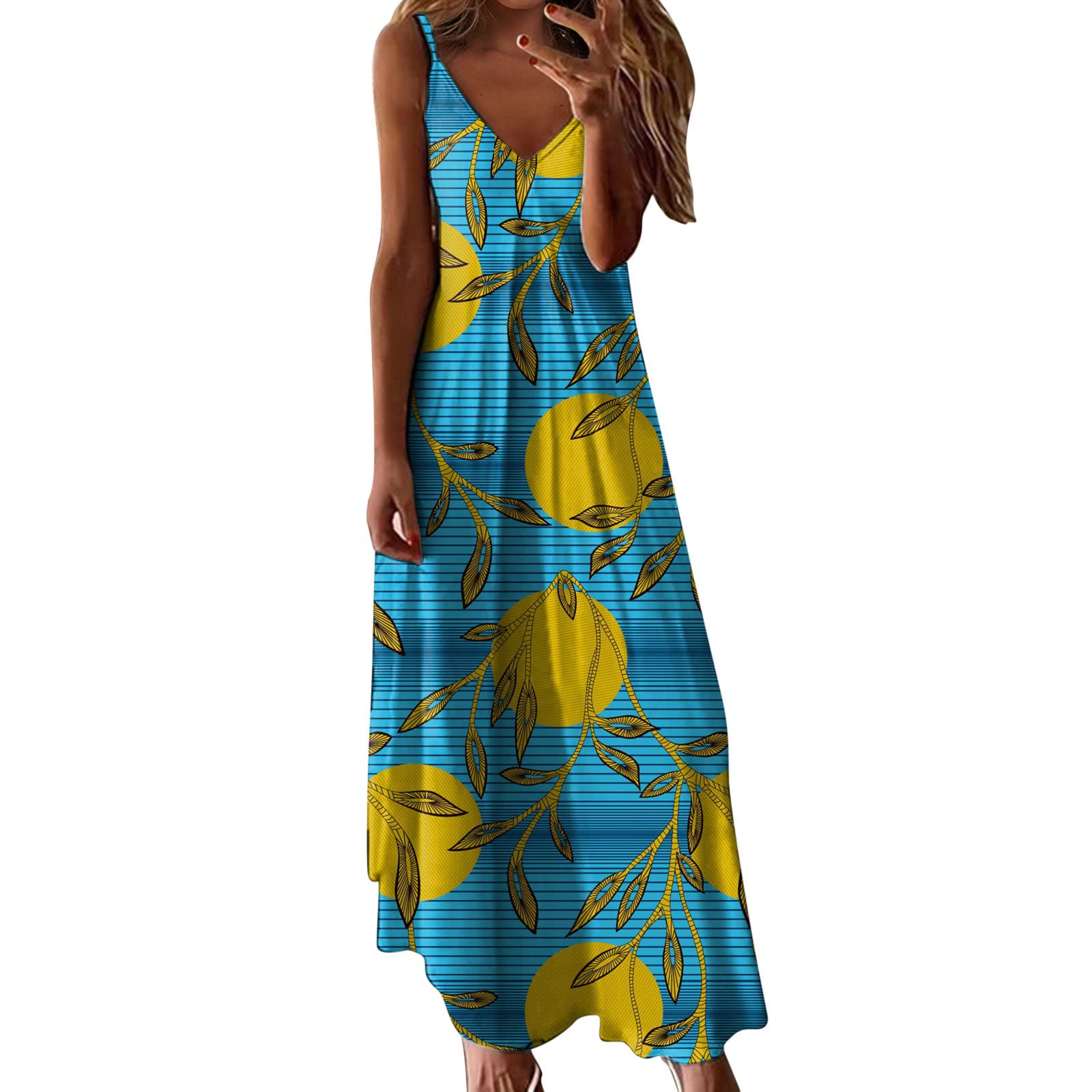 JioJioHH Women's Summer Casual Sundress - Sleeveless Floral Print Mini Dress for Beach, Vacation & Outdoor Activities
