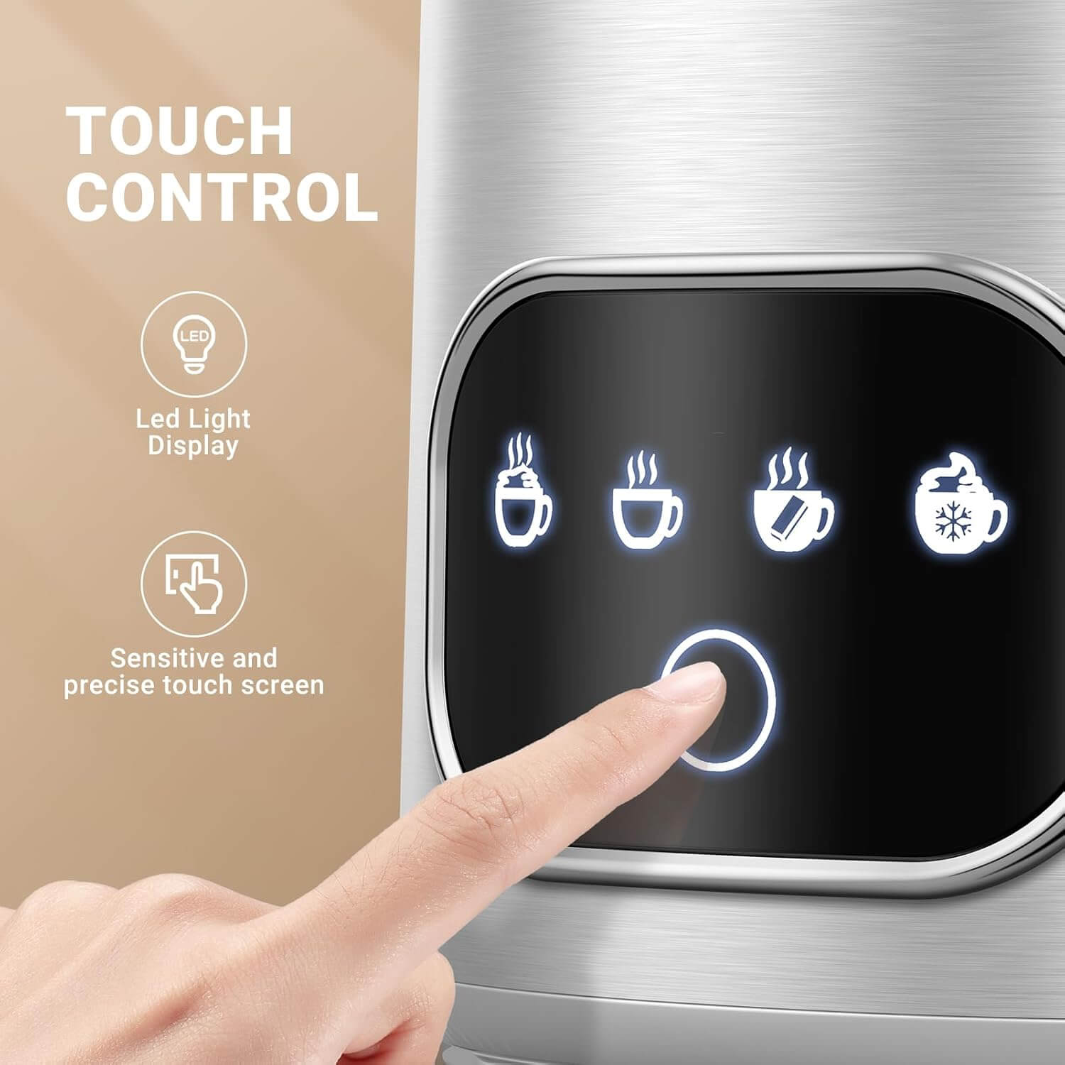 AMZCHEF 4-in-1 Electric Milk Frother, Steamer & Warmer for Lattes, Cappuccinos & Hot Chocolate - Perfect for Coffee Shops, Home & Office Use