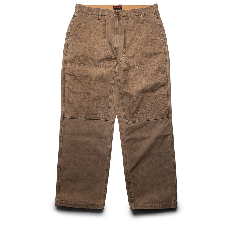 Pleasures Impact Double Knee Pants in Brown - Stylish and Durable Streetwear for Men | Perfect for Casual Outfits, Skateboarding & Urban Fashion