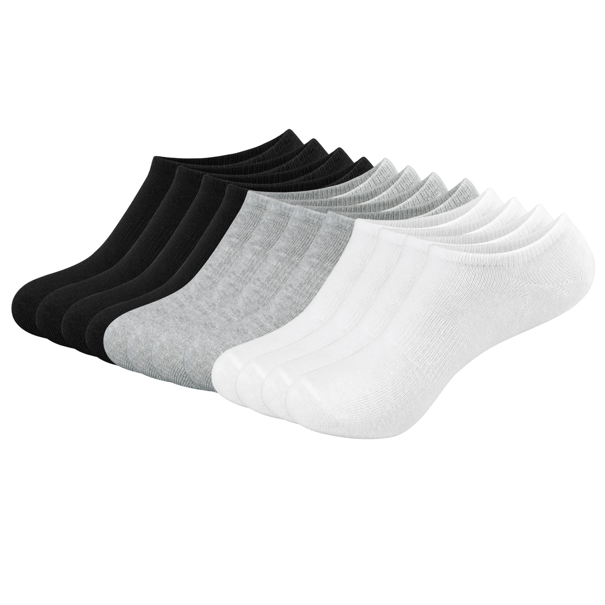 4/8/12 Pairs No Show Socks for Men & Women - Low Cut Invisible Socks, Breathable & Soft Casual Athletic Socks for Running, Hiking, Workout & Daily Wear