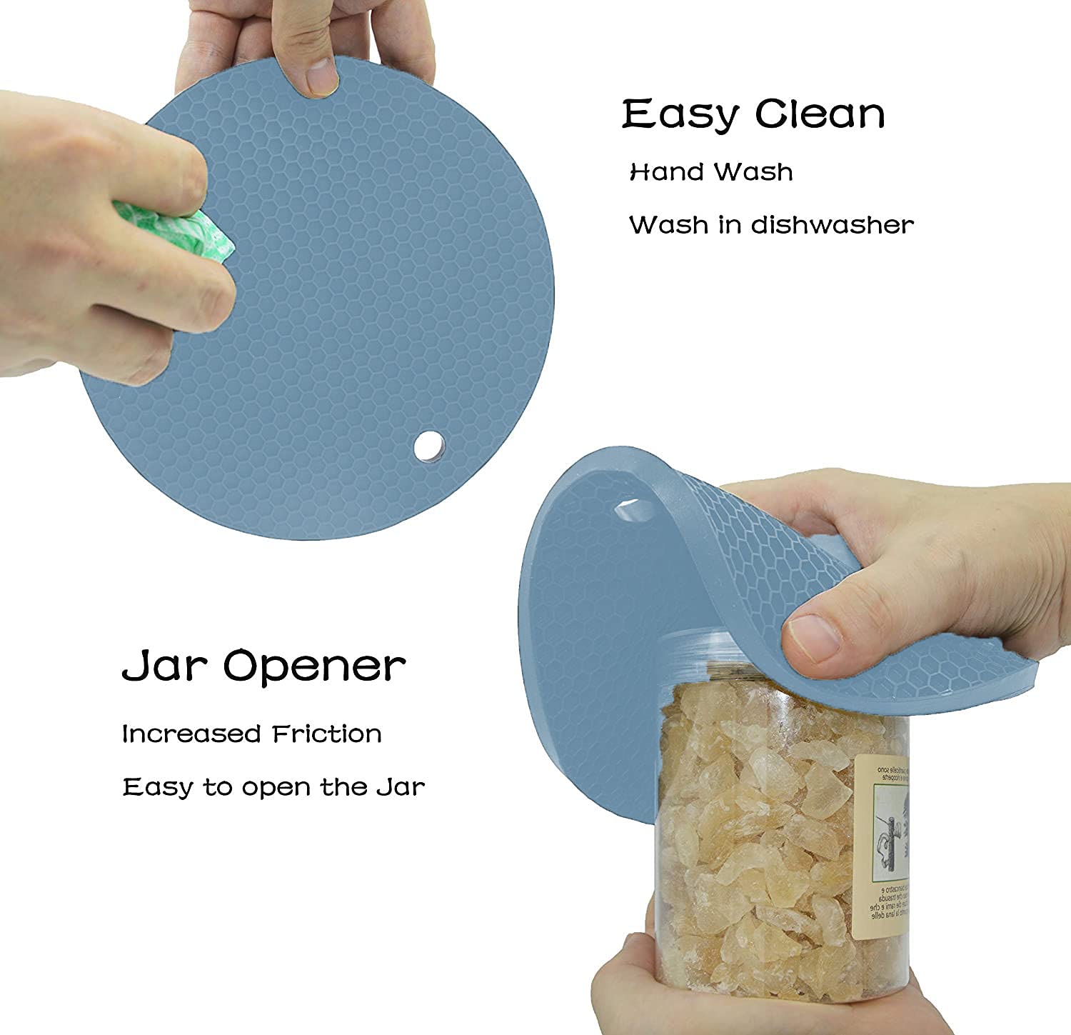 Silicone Trivets for Hot Pots and Pans - Heat Resistant, Non-Slip Kitchen Mat - Flexible Pot Holders for Stove, Oven & Dining Table - Set of 4 Blue Trivets - Perfect for Serving Hot Dishes, Protecting Countertops & Organizing Kitchen