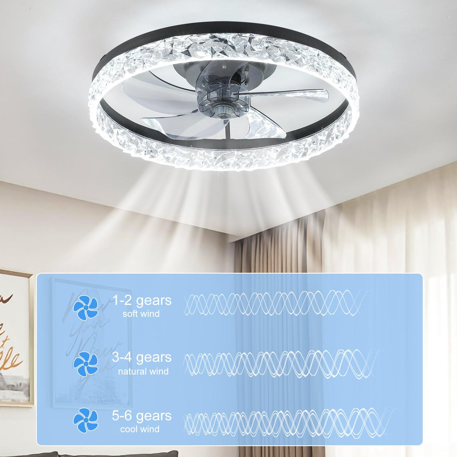 Dimmable LED Ceiling Fan with Light - Modern Energy Efficient Ceiling Fan for Living Room, Bedroom, and Office