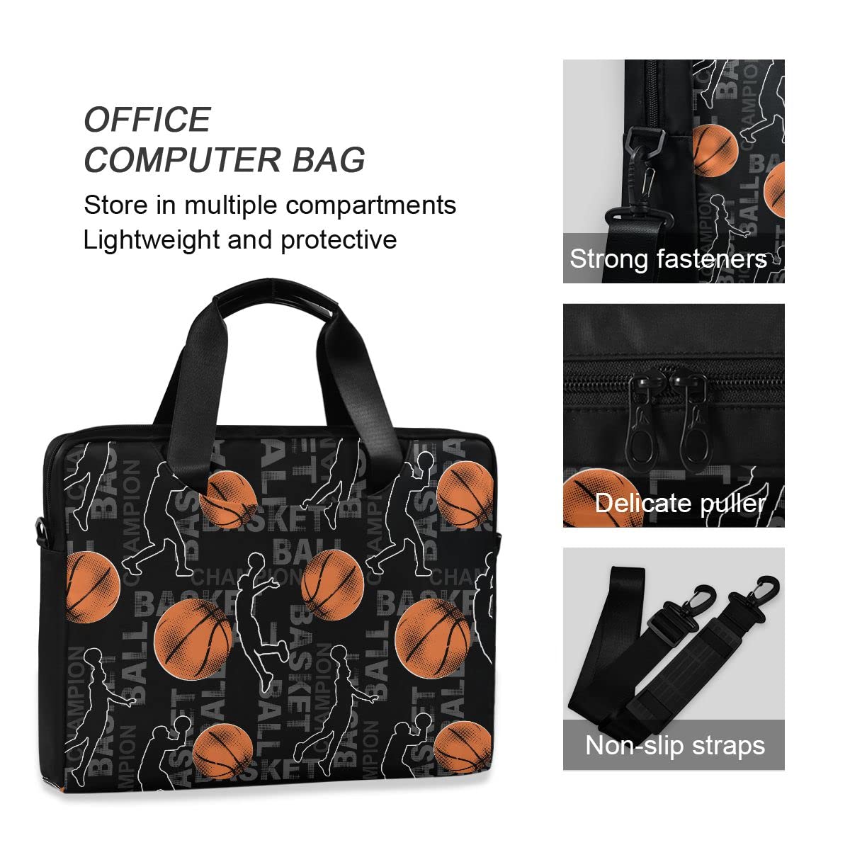 Stylish Unisex Laptop Messenger Bag for 15-16 Inch Notebooks - Skull & Flower Design Tote Briefcase - Perfect for Work, School & Business Travel